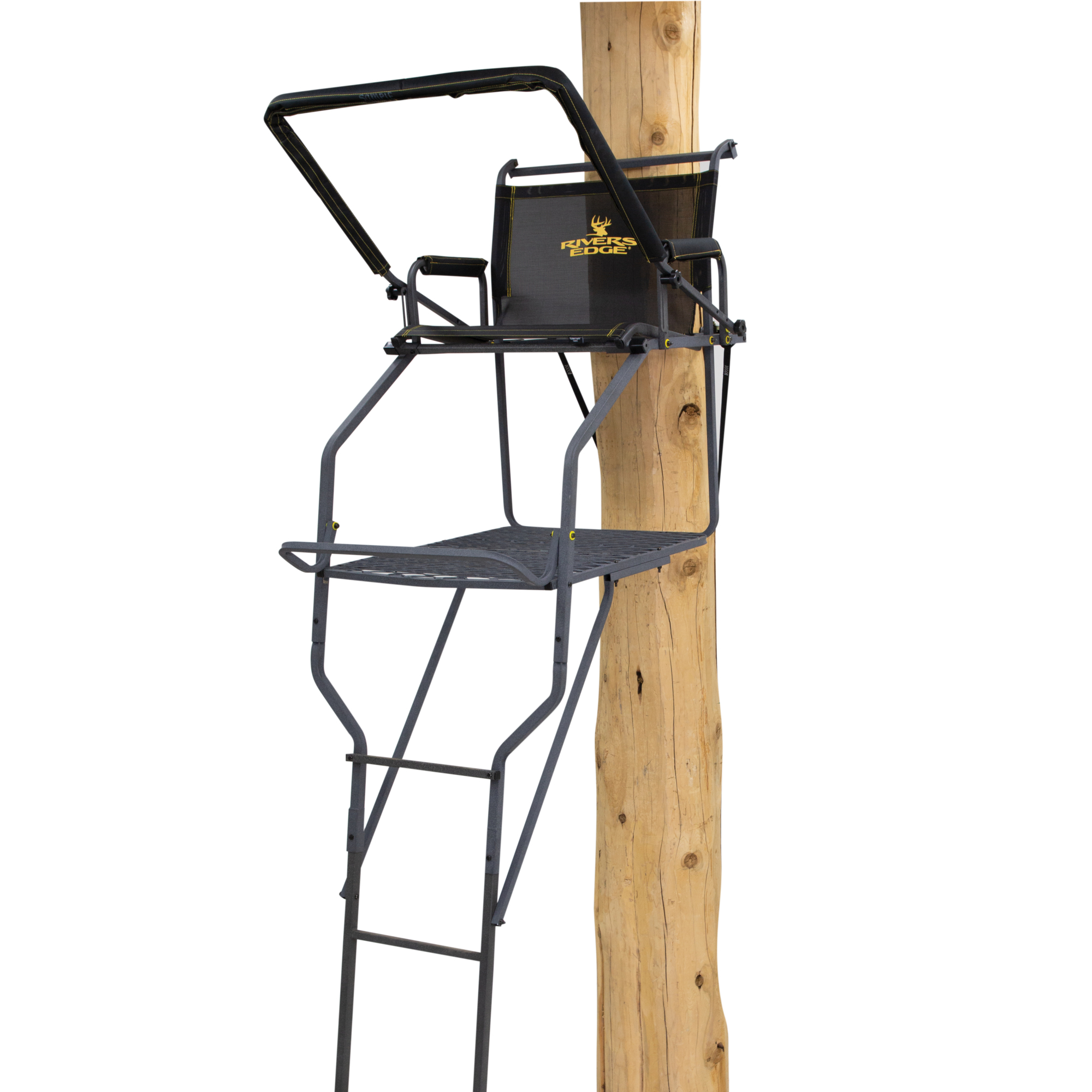 Rivers Edge, Jumbo Jack 1-Man Ladder Stand, 17â1â Height, Color Black, Material Steel, Model RE658