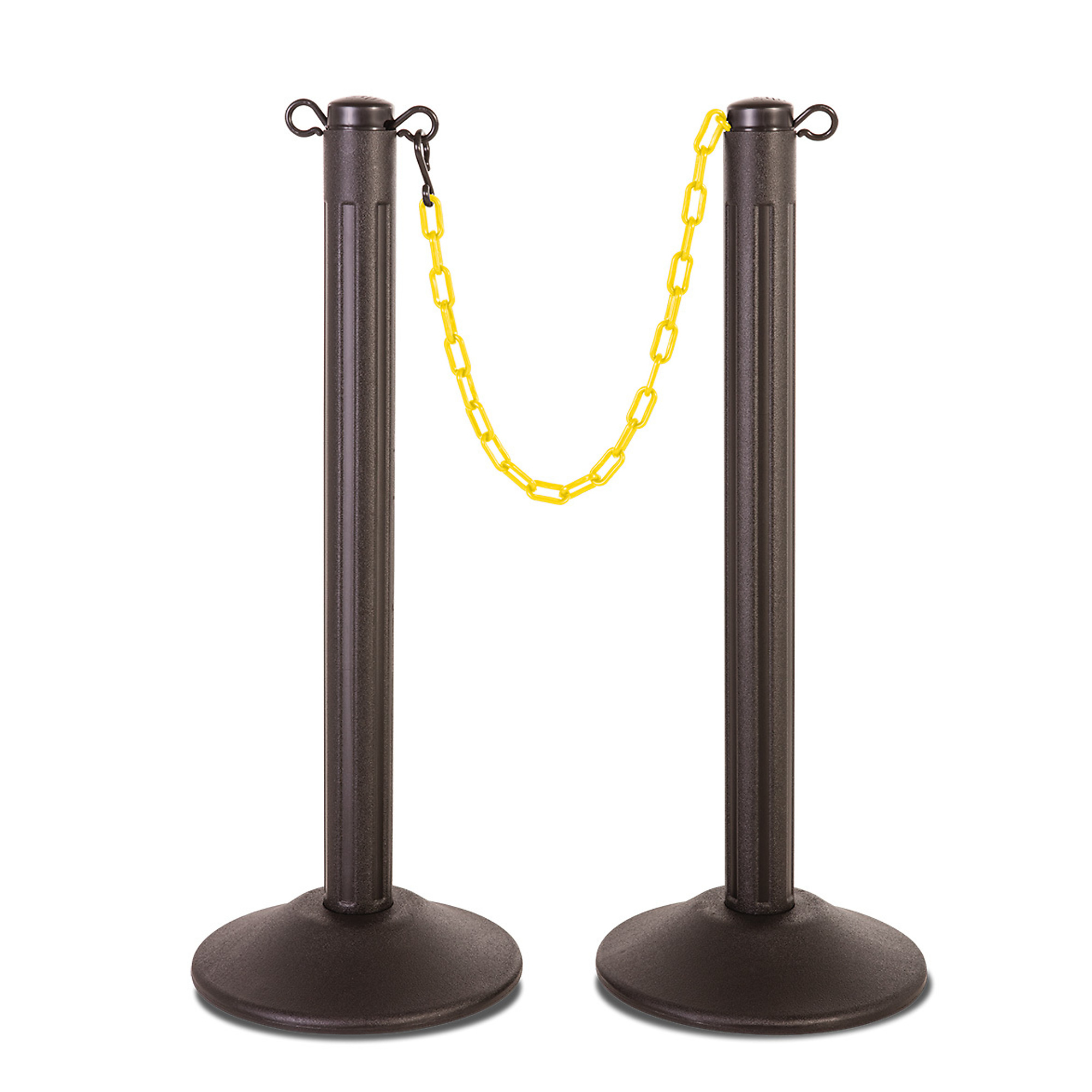 US Weight, Blk post, 10ft. of 2Inch ylw chain weighted base 2pk, Model U2006YC