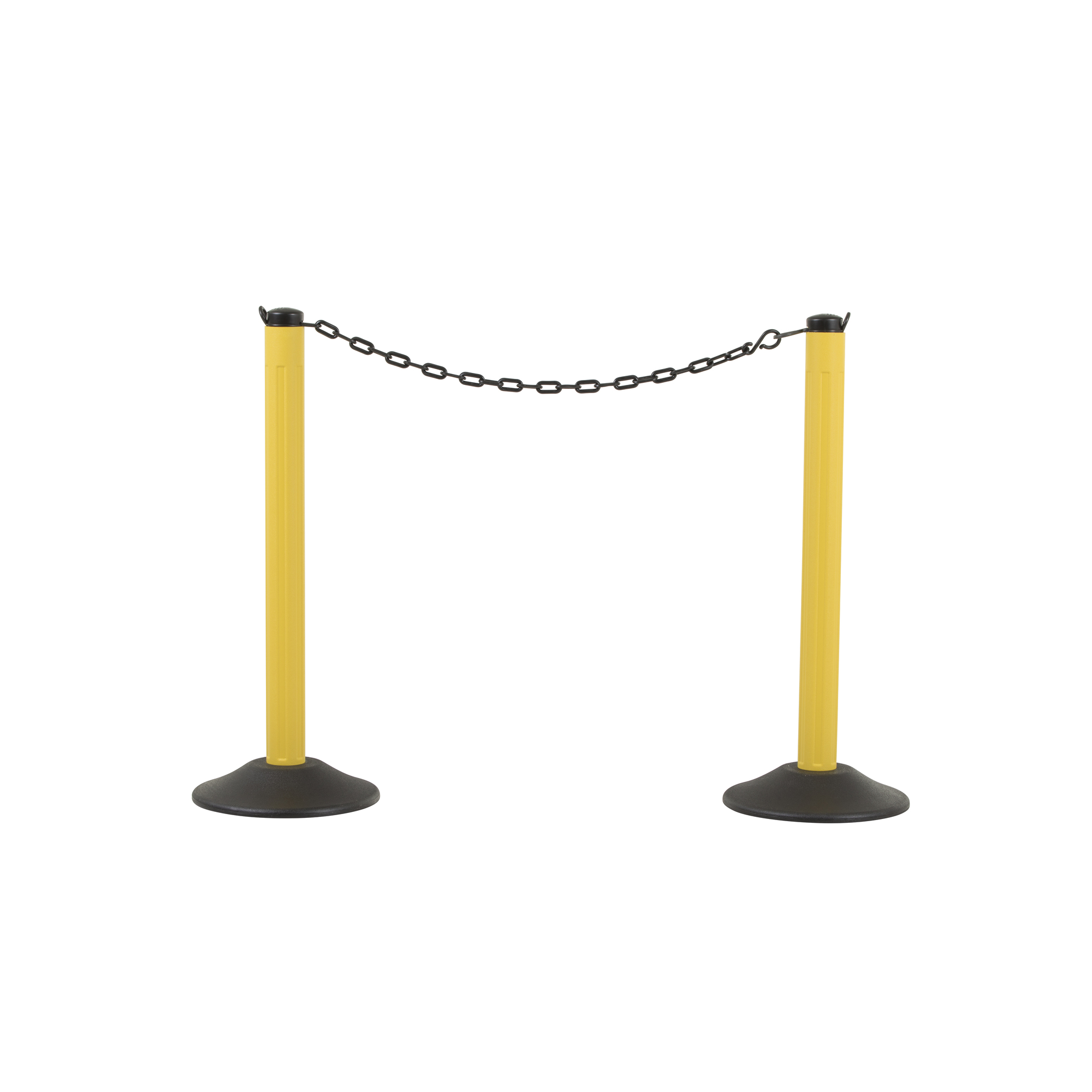 US Weight, ylw post, 10ft. of 2Inch Blk chain weighted base 2pk, Model U2007