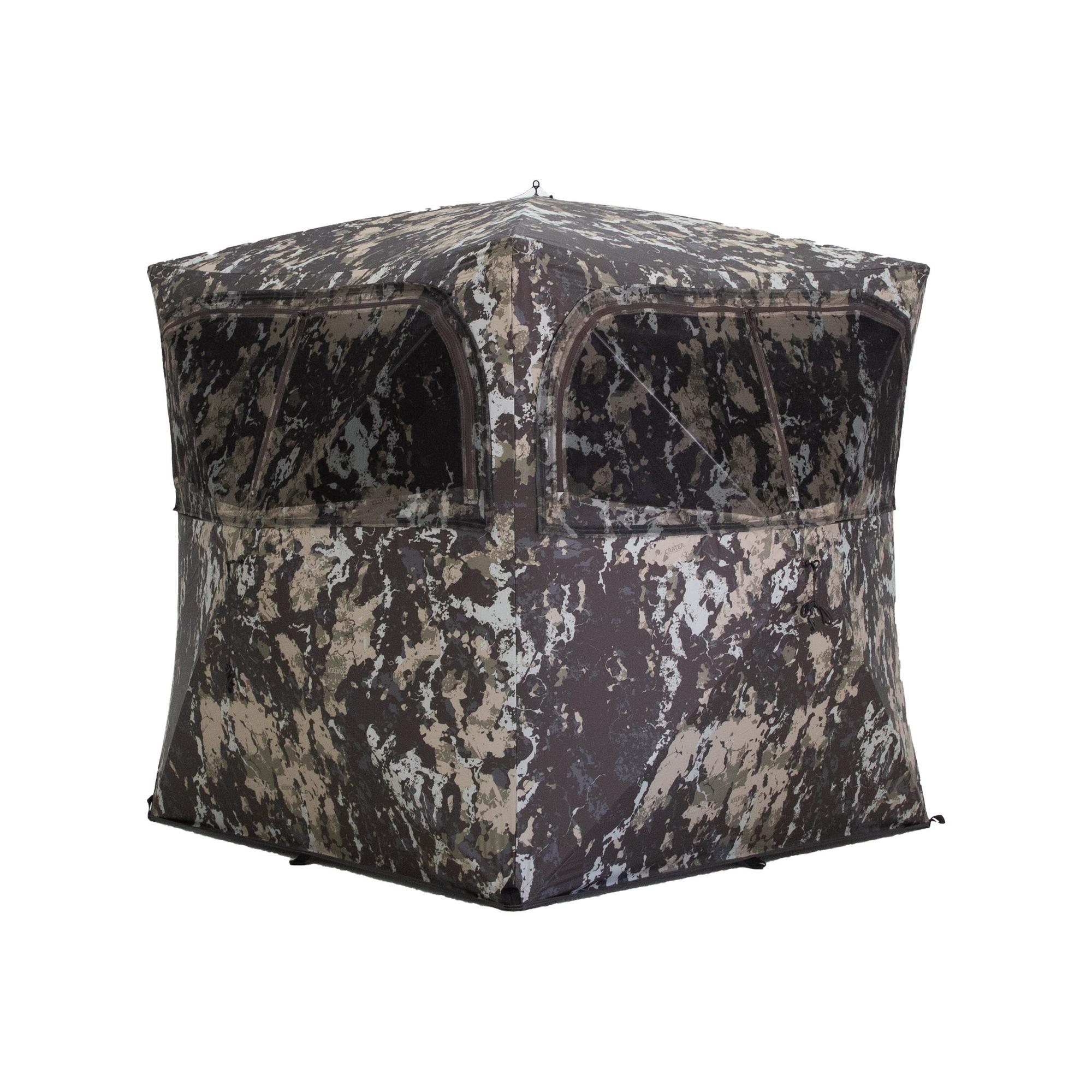 Barronett Blinds, Grounder 250 Hunting Blind, 2-Person, Crater Core, Color Camouflage, Material Polyester, Model GR251CC