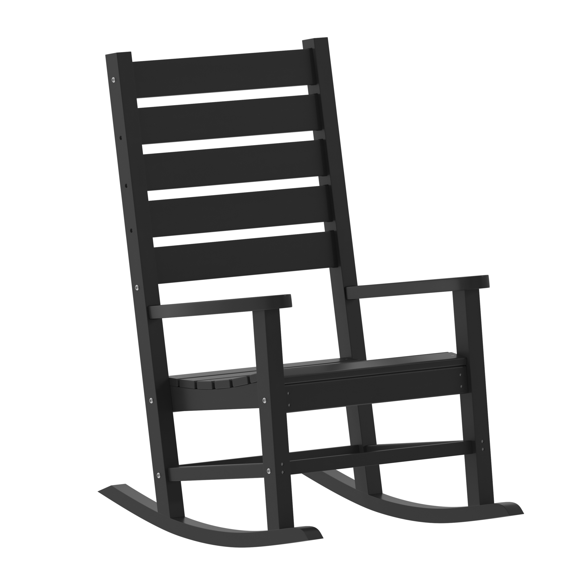 Flash Furniture, Black All-Weather Classic Outdoor Rocking Chair, Primary Color Black, Material HDPE, Width 26.5 in, Model LEHMP2002110BK