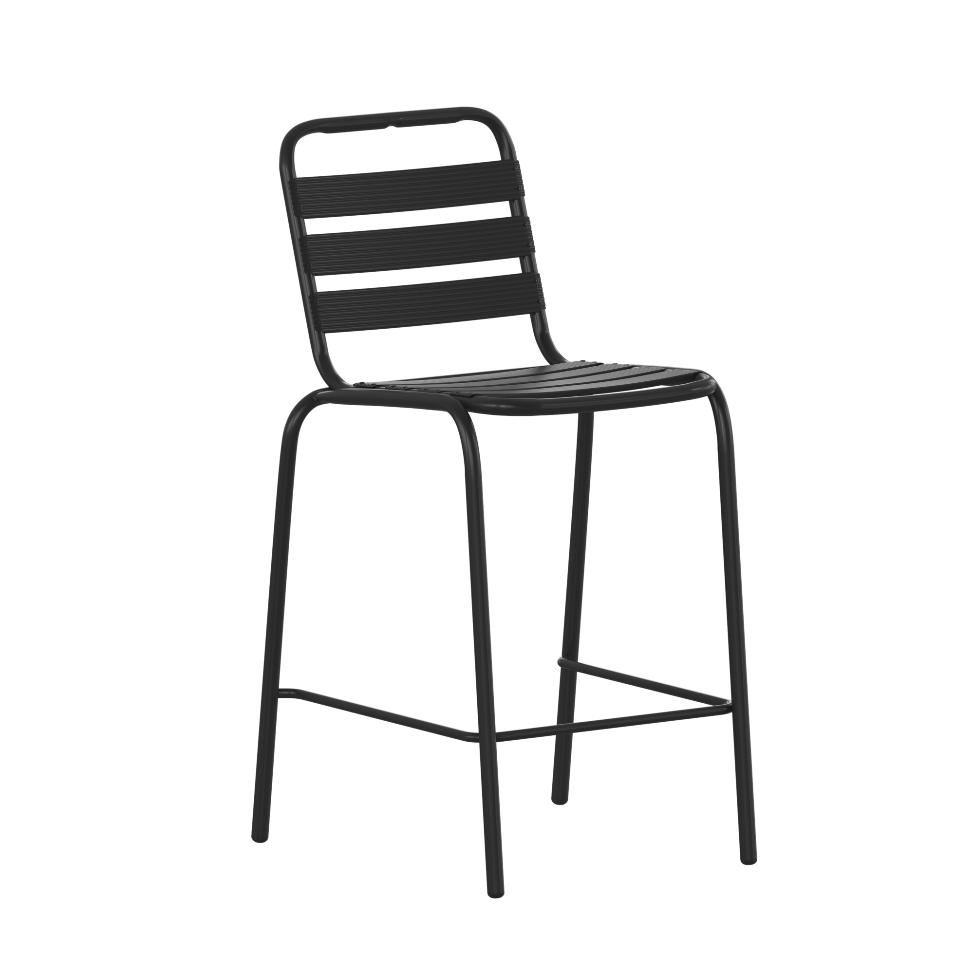 Flash Furniture, Commercial Black Restaurant Stack Stool, Primary Color Black, Material Aluminum, Width 22.75 in, Model TLH015HBK