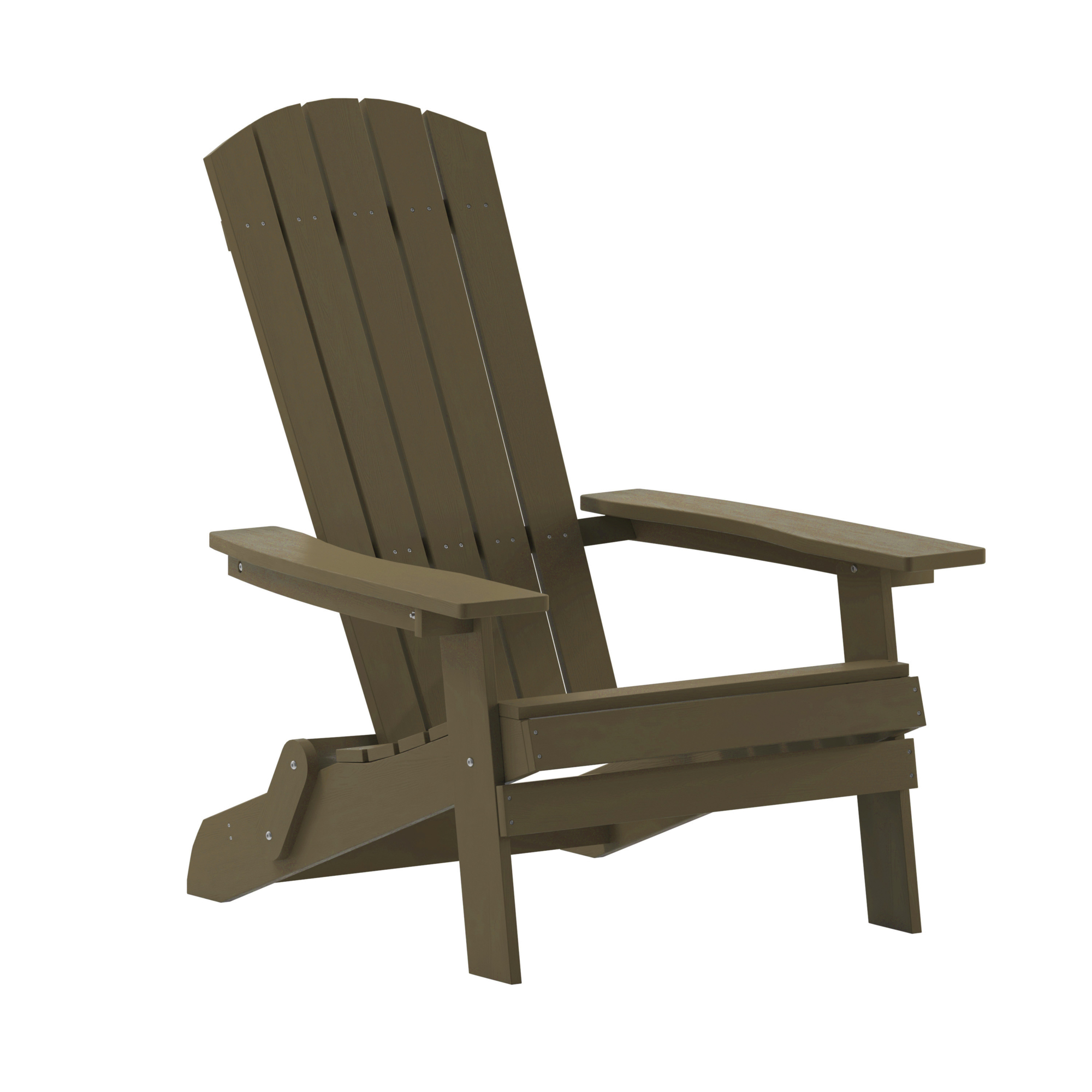 Flash Furniture, All-Weather Folding Adirondack Chair in Mahogany, Primary Color Brown, Material Stainless Steel, Width 30.25 in, Model JJC14505MHG