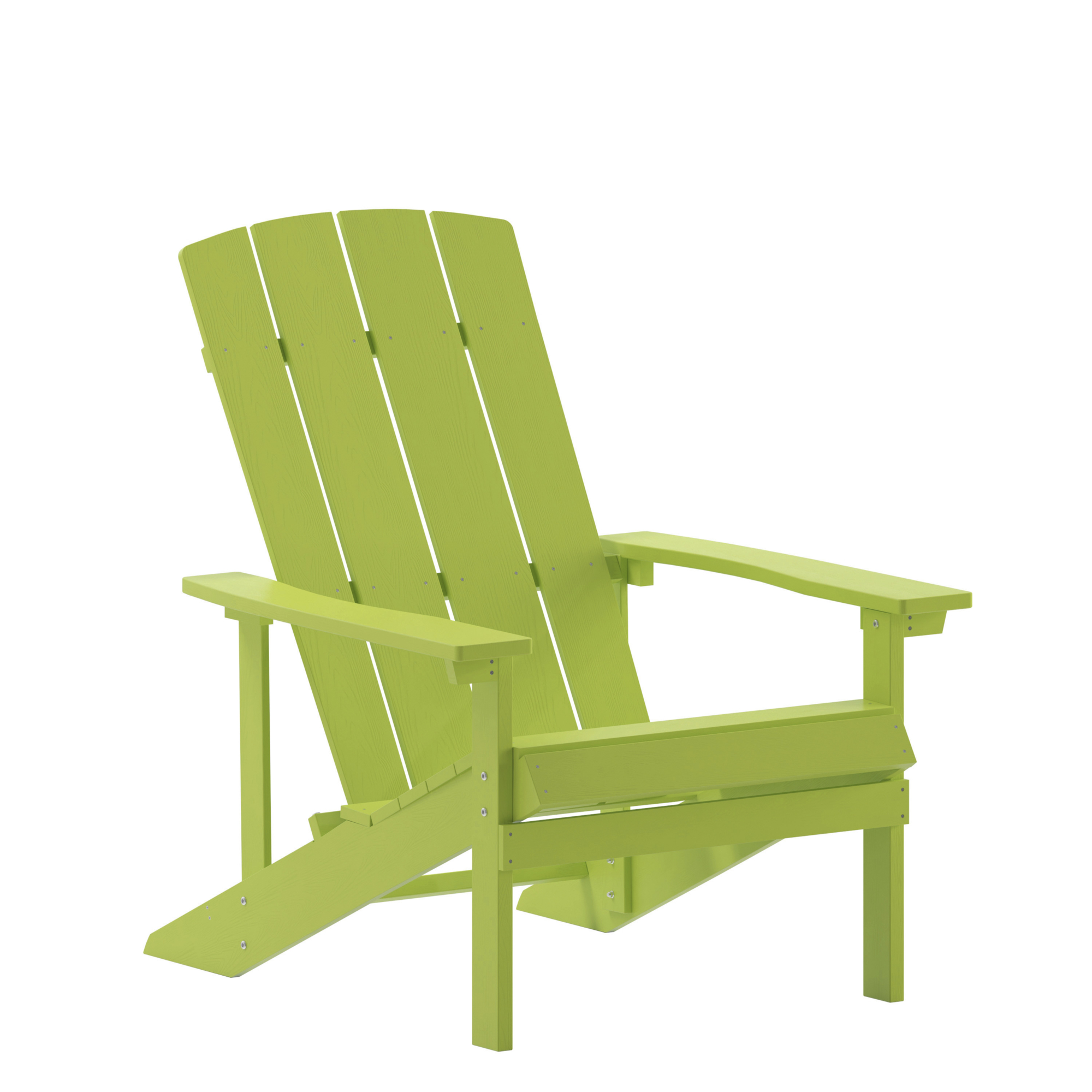 Flash Furniture, Lime Green Poly Resin Adirondack Chair, Primary Color Green, Material Stainless Steel, Width 29.5 in, Model JJC14501LM