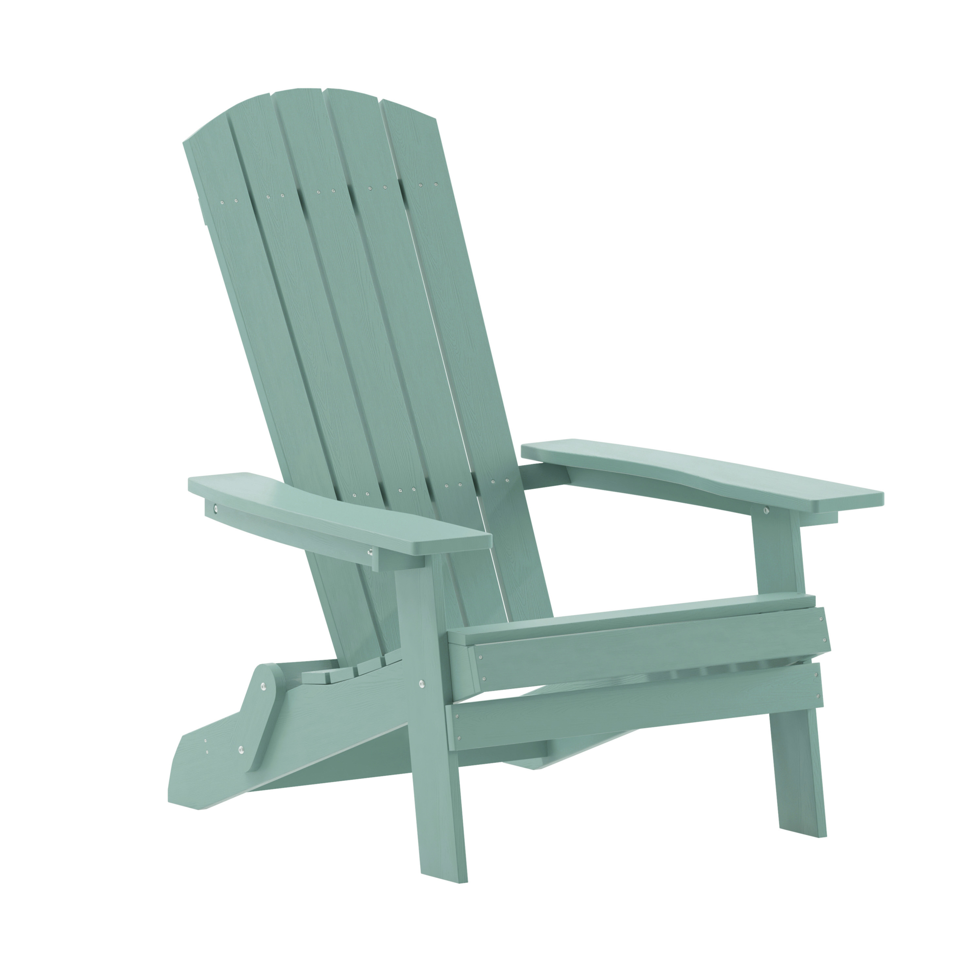 Flash Furniture, All-Weather Folding Adirondack Chair in Sea Foam, Primary Color Blue, Material Stainless Steel, Width 30.25 in, Model JJC14505SFM