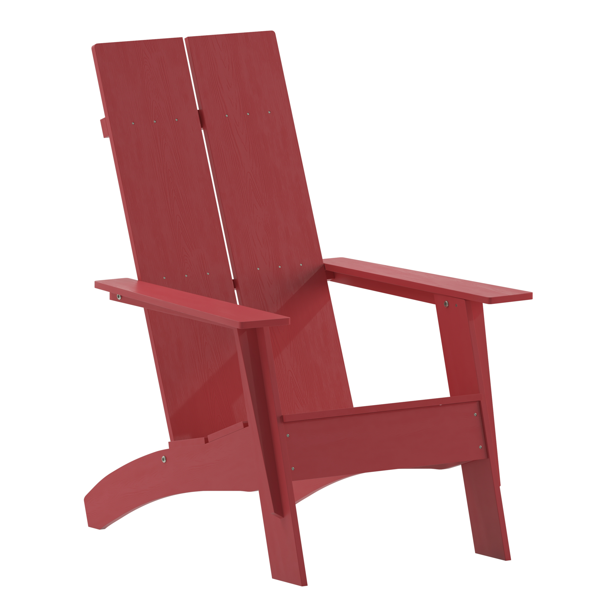 Flash Furniture, Red Modern Dual Slat Back Adirondack Chair, Primary Color Red, Material Stainless Steel, Width 30.5 in, Model JJC14509RED