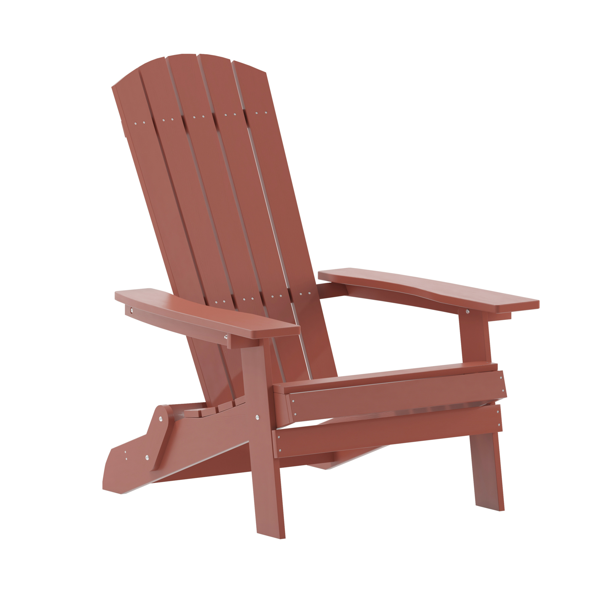 Flash Furniture, All-Weather Folding Adirondack Chair in Red, Primary Color Red, Material Stainless Steel, Width 30.25 in, Model JJC14505RED