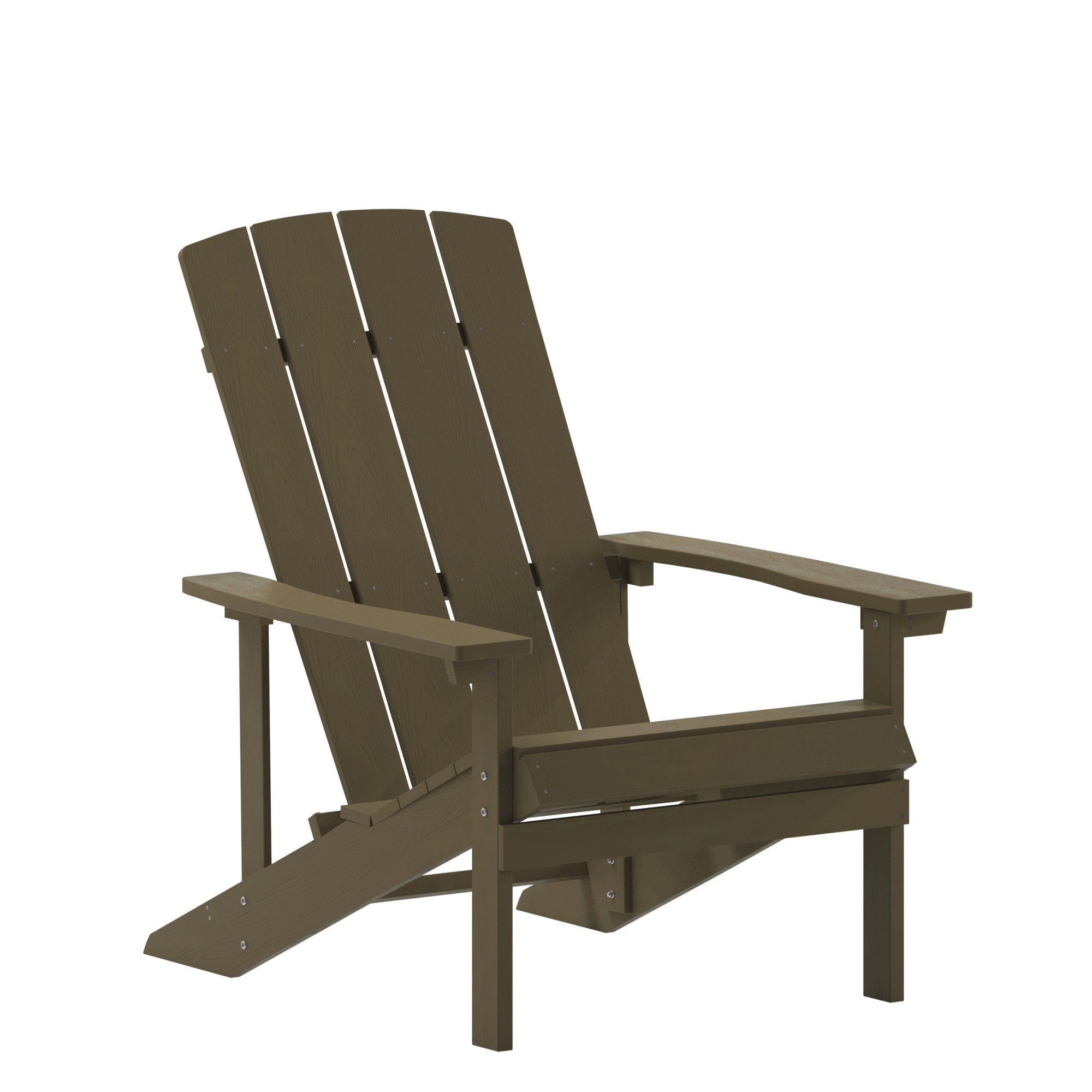 Flash Furniture, Mahogany Poly Resin Adirondack Chair, Primary Color Brown, Material Stainless Steel, Width 29.5 in, Model JJC14501MHG