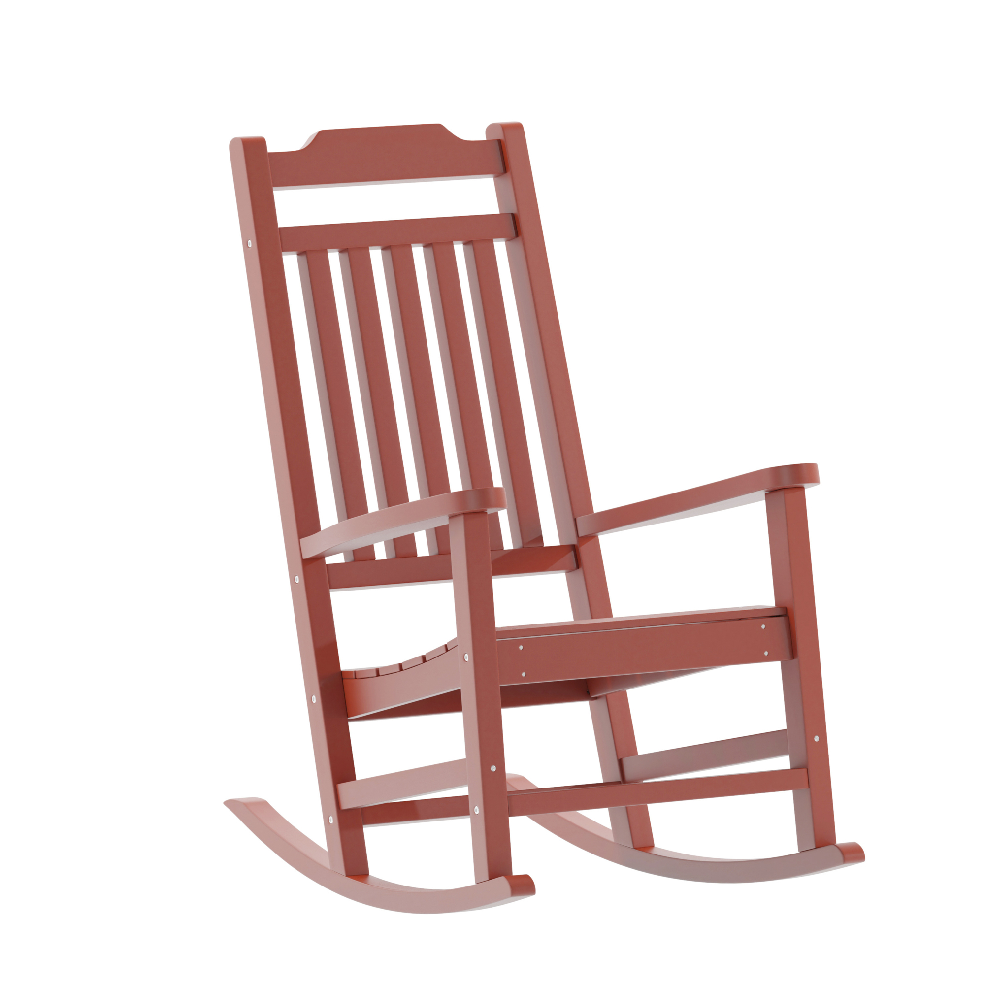 Flash Furniture, All-Weather Poly Resin Rocking Chair in Red, Primary Color Red, Material Polystyrene, Width 25.625 in, Model JJC14703RED