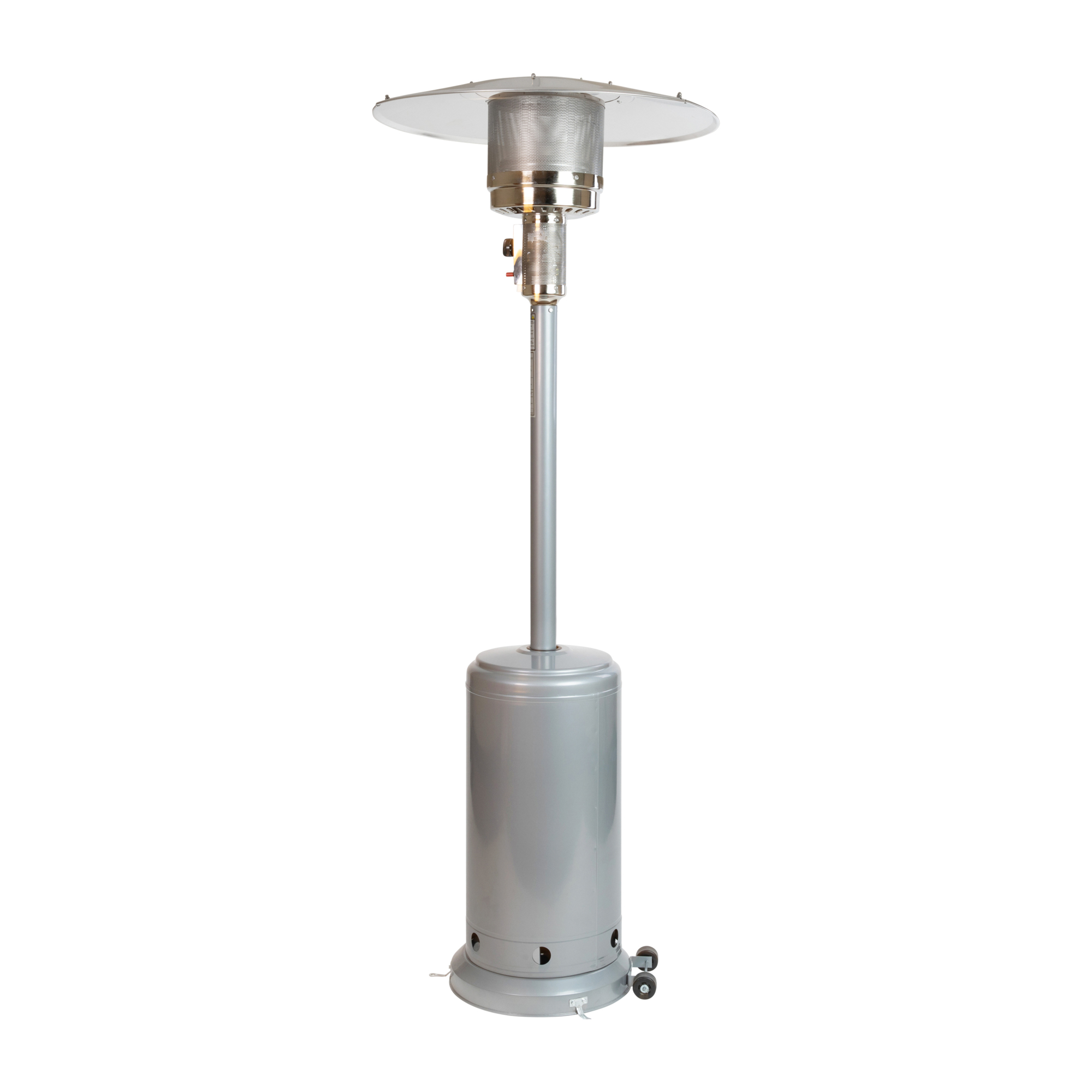 Flash Furniture, Round Outdoor Patio Heater - Silver -7.5ft. Tall, Fuel Type Propane, Material Stainless Steel, Model NANHSSAGHSL