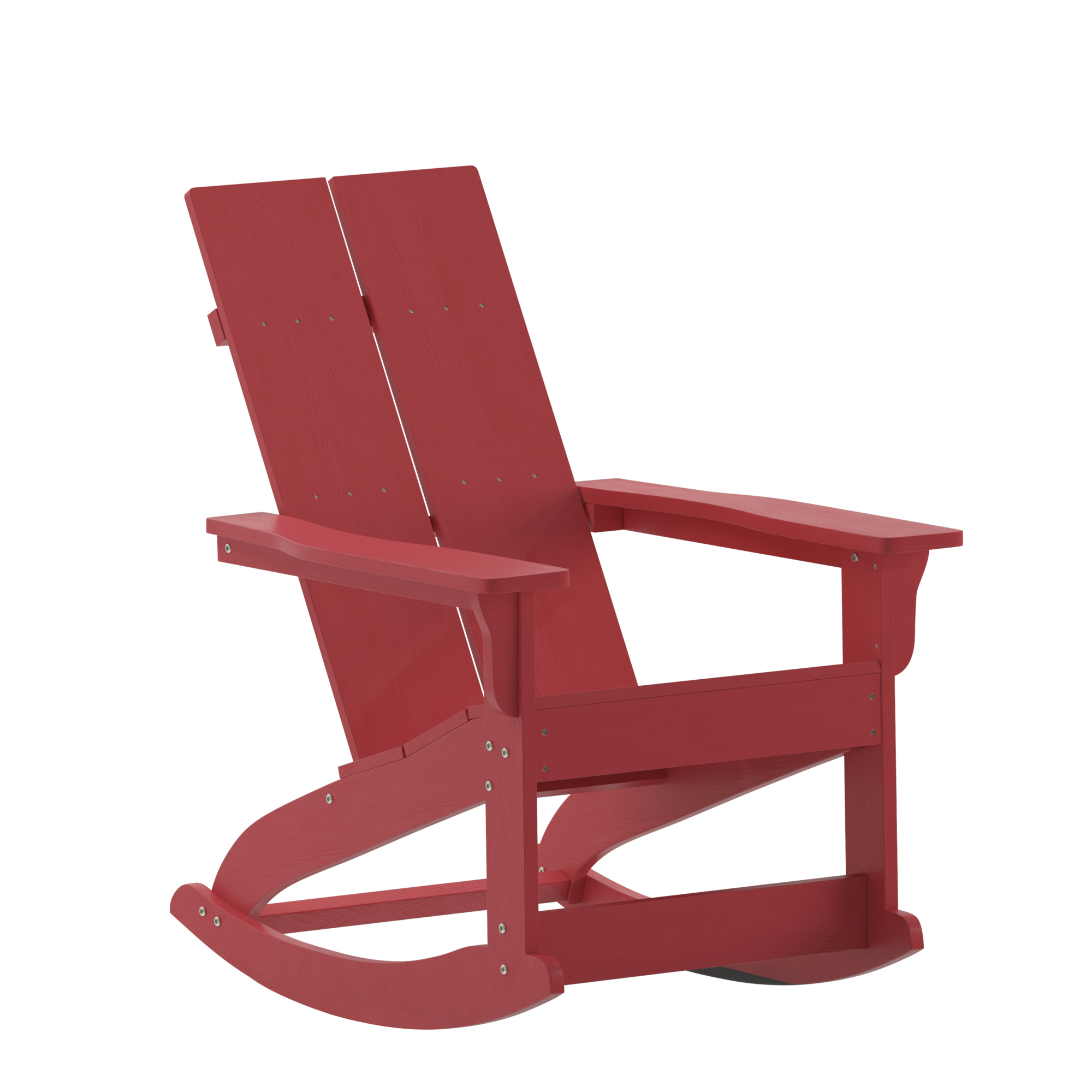 Flash Furniture, Red Modern Poly Resin Adirondack Rocking Chair, Primary Color Red, Material Polystyrene, Width 29 in, Model JJC14709RED