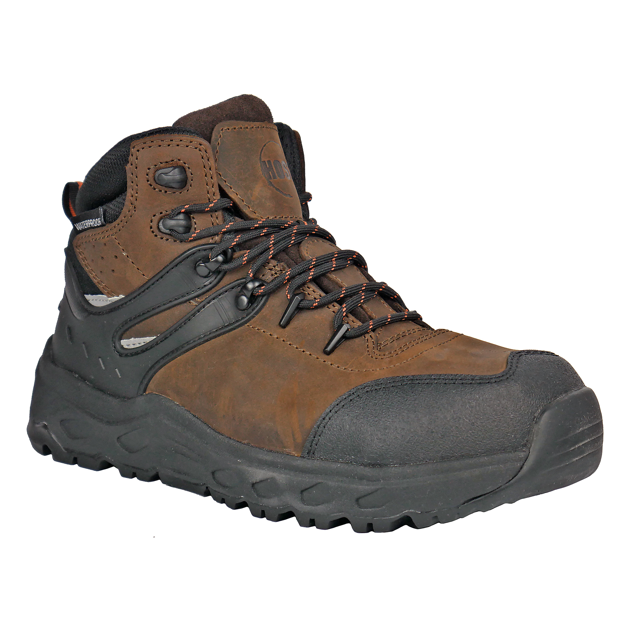 Aluminum Toe, Leather Upper With High Abrasion Toe, Size 8 1/2 Width Extra Extra Wide, Color Brown, Model# - HOSS 60203 8.5 6E
