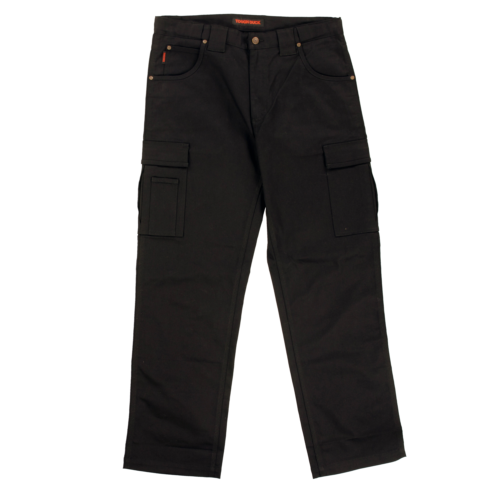 Tough Duck, Flex Twill Cargo Pant, Waist 32 in, Inseam 34 in, Color Black, Model WP083