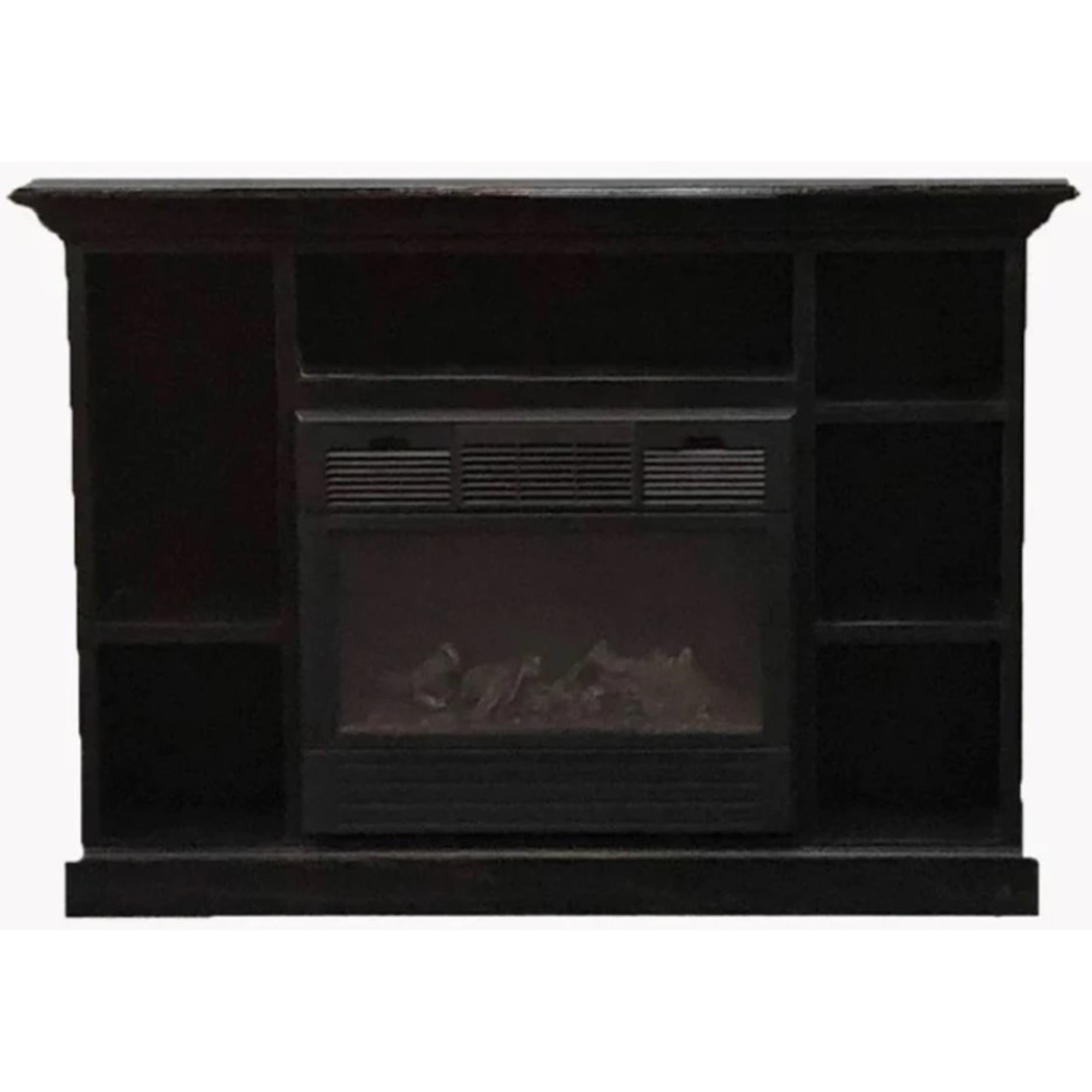 Buck, Vent Free Gas Fireplace with Black Mantel Combo, Heat Output 25000 Btu/hour, Heating Capability 1000 ftÂ², Model NV 11272NATPRES-BLK