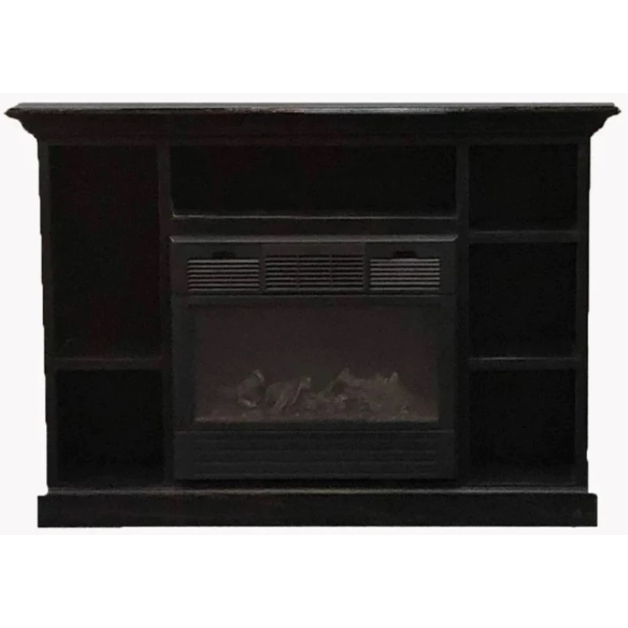 Buck, Vent Free Gas Fireplace with Black Mantel Combo, Heat Output 25000 Btu/hour, Heating Capability 1000 ftÂ², Model NV 11272LPPRES-BLK