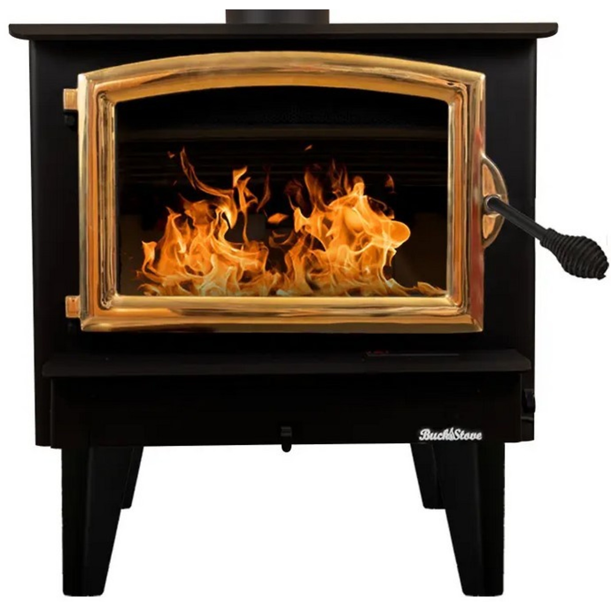 Buck, Wood Stove with Gold Door and Blower, Heat Output 52400 Btu/hour, Heating Capability 2600 ftÂ², Model FP 74GSLL