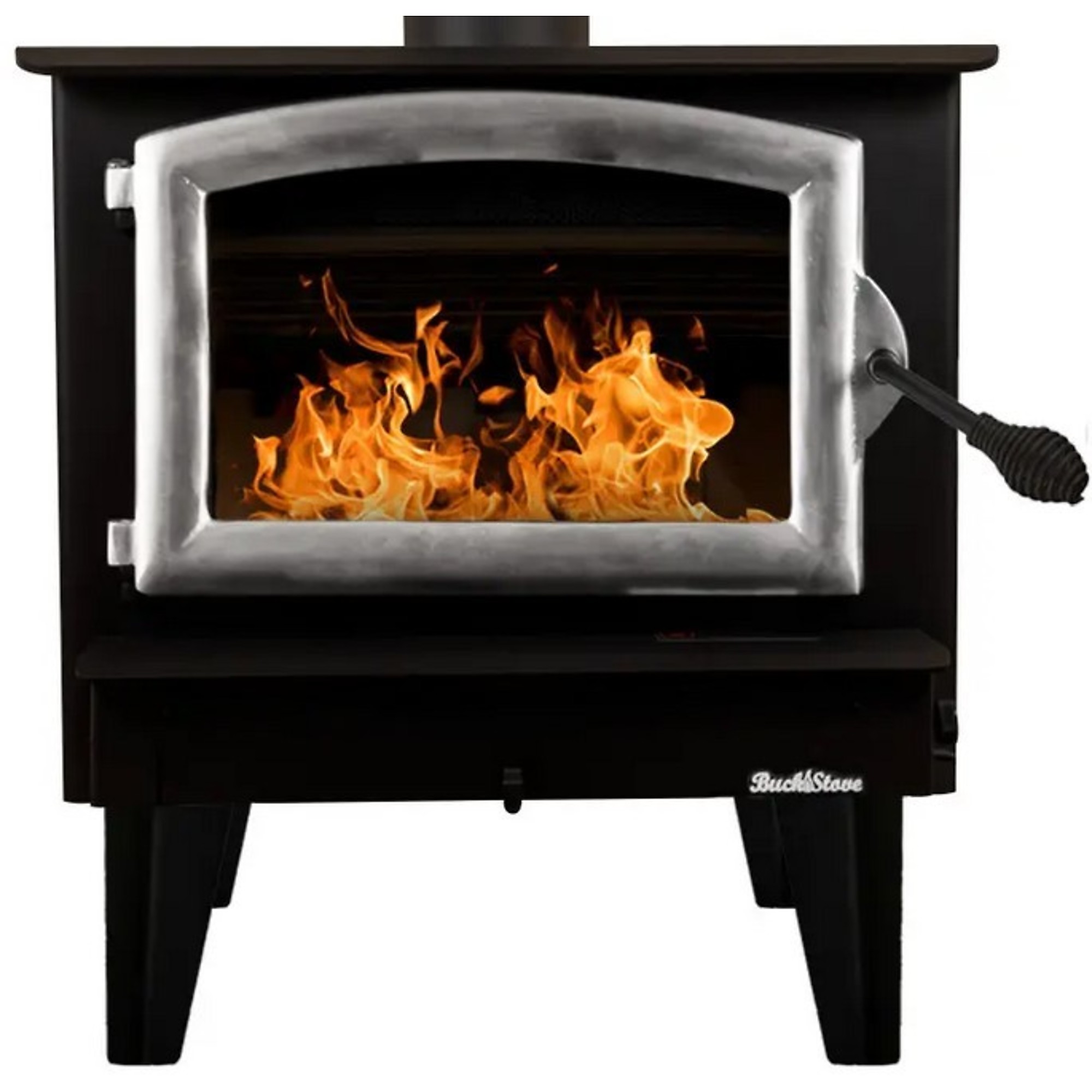 Buck, Wood Stove with Pewter Door and Blower, Heat Output 52400 Btu/hour, Heating Capability 2600 ftÂ², Model FP 74PSLL