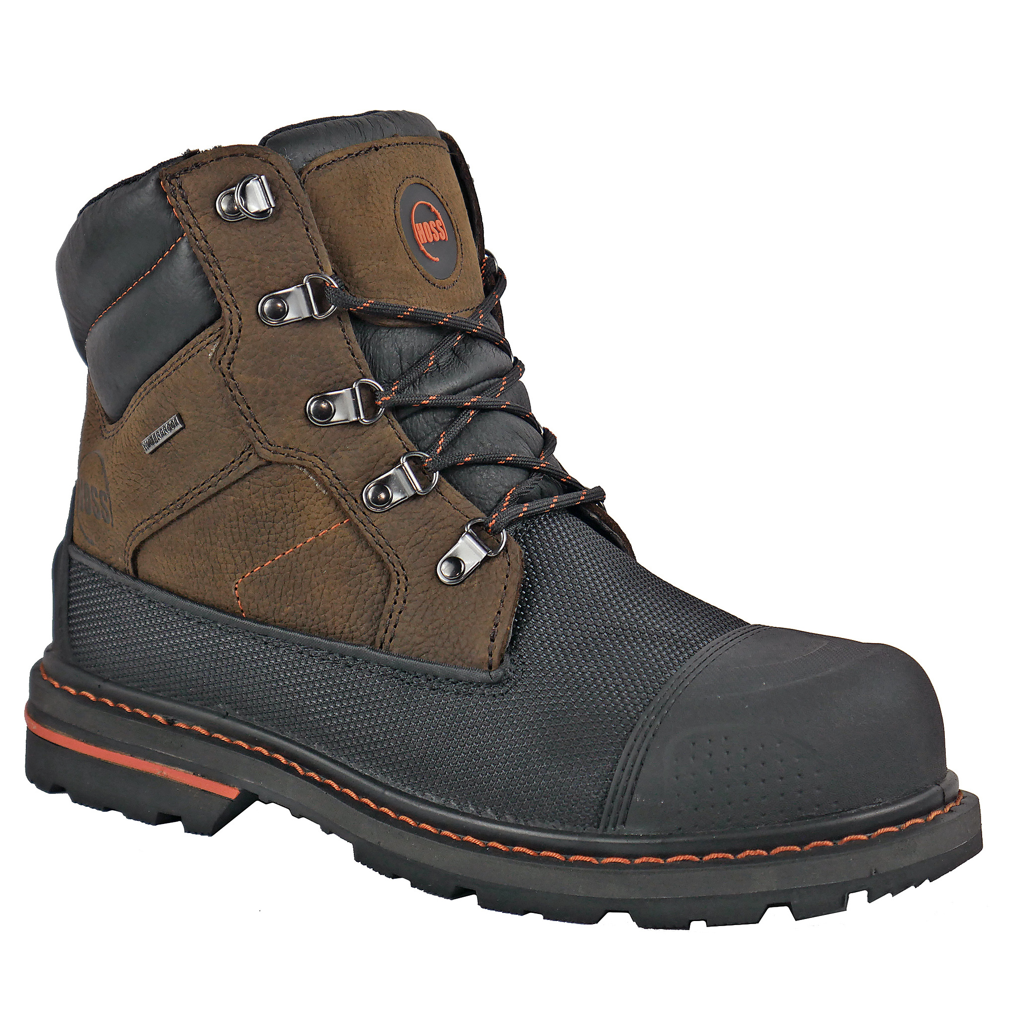 Composite Toe,Leather Synthetic Overlays on Upper, Size 8 1/2 Width Extra Extra Wide, Color Brown, Model# - HOSS 62705 8.5 6E