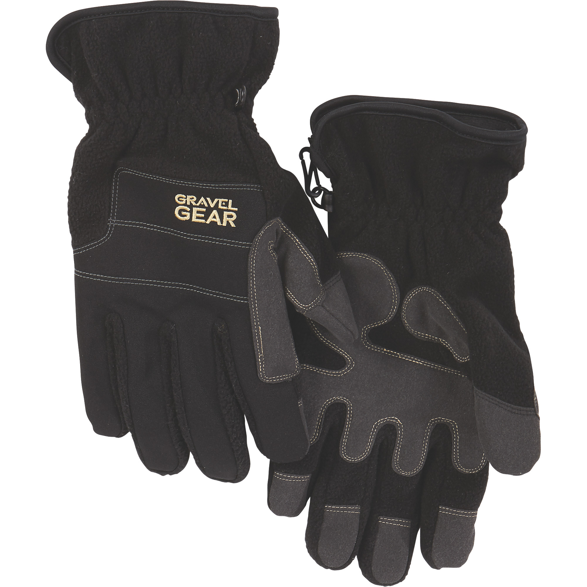 Gravel Gear Men's Tech Fleece Gloves with Thinsulate â Black, 2XL
