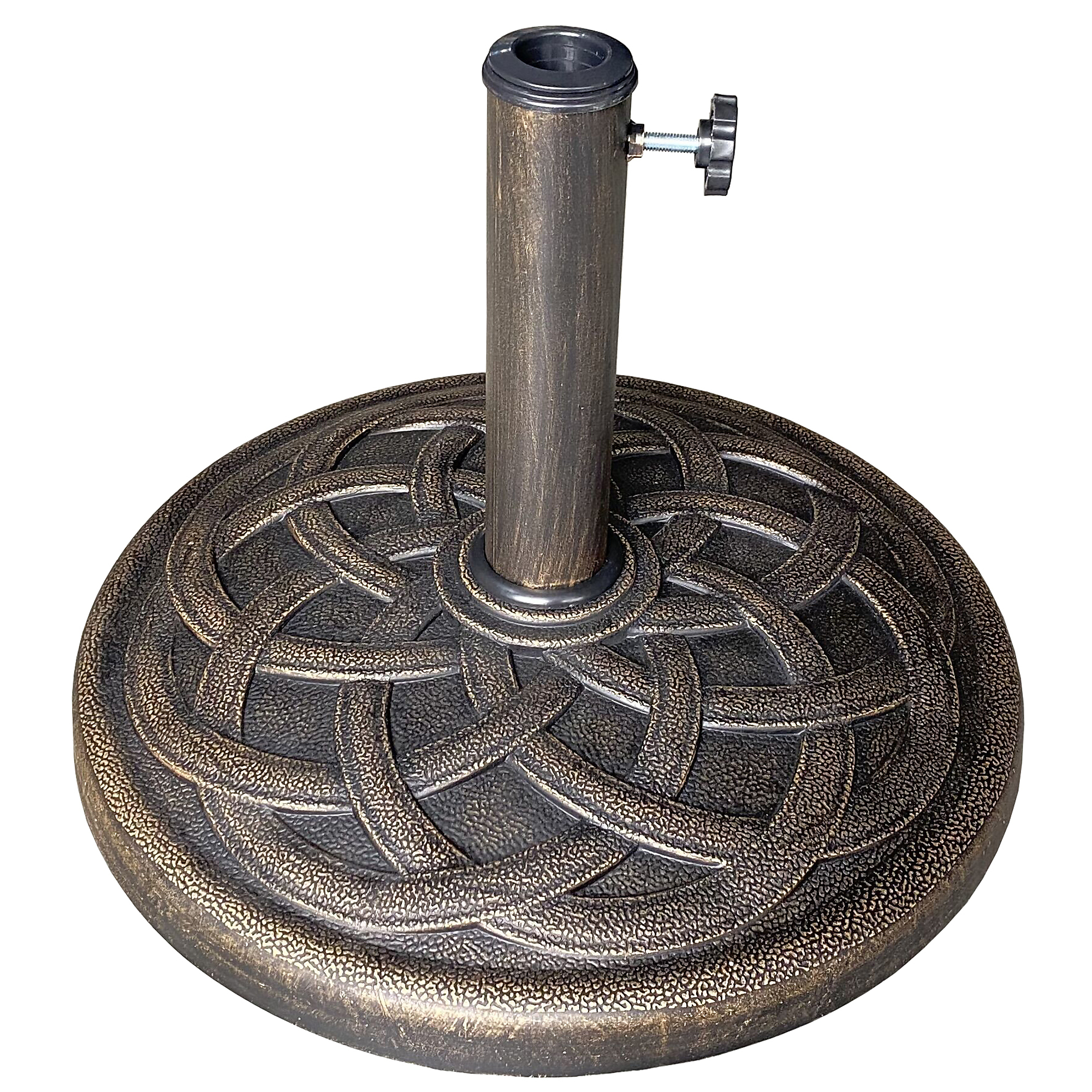 US Weight, 26 lb Bronze Cast Stone Decorative Umbrella Base, Included (qty.) 1 Model FUB26BZ