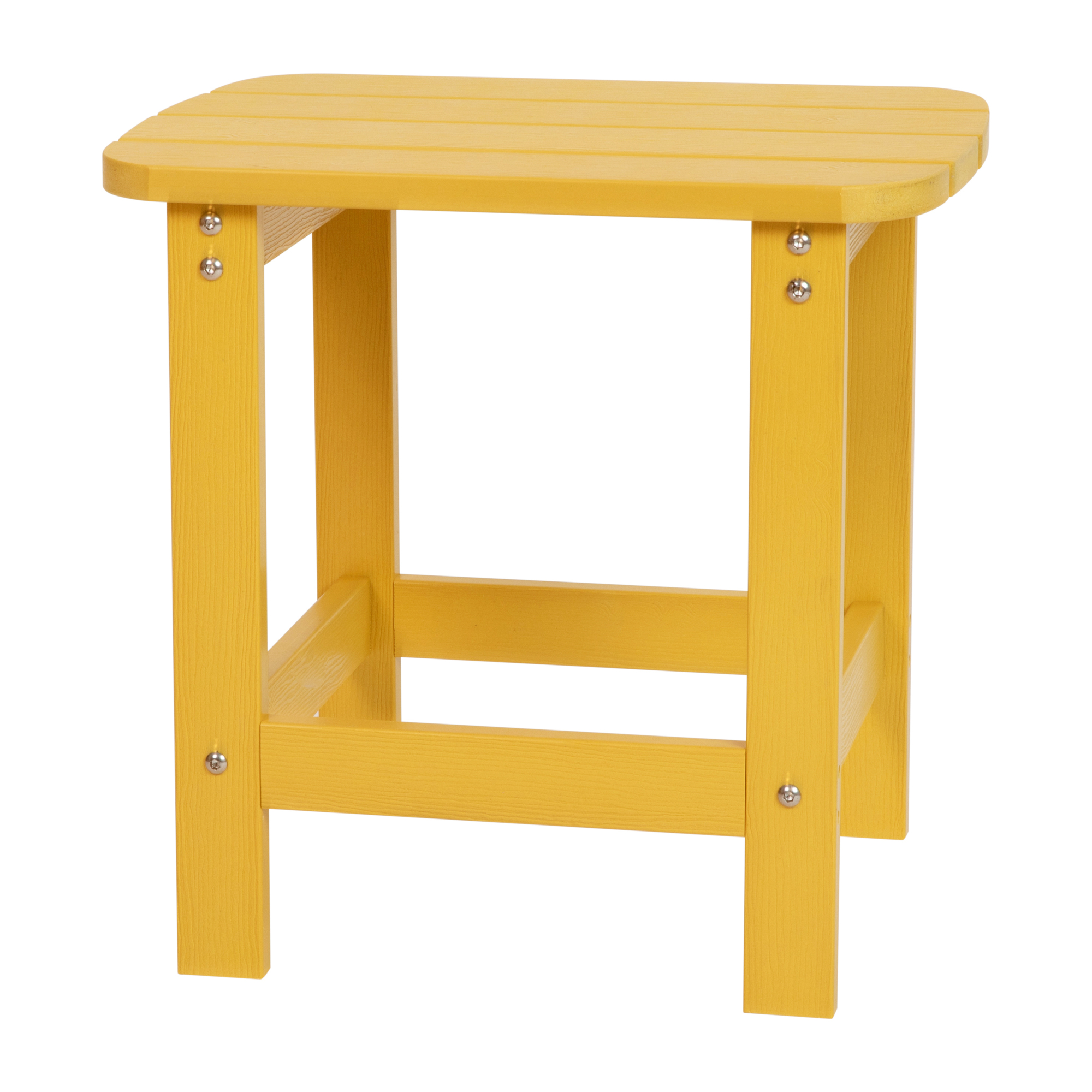 Flash Furniture, Yellow All-Weather Adirondack Side Table, Table Shape Rectangle, Primary Color Yellow, Height 18.25 in, Model JJT14001YLW