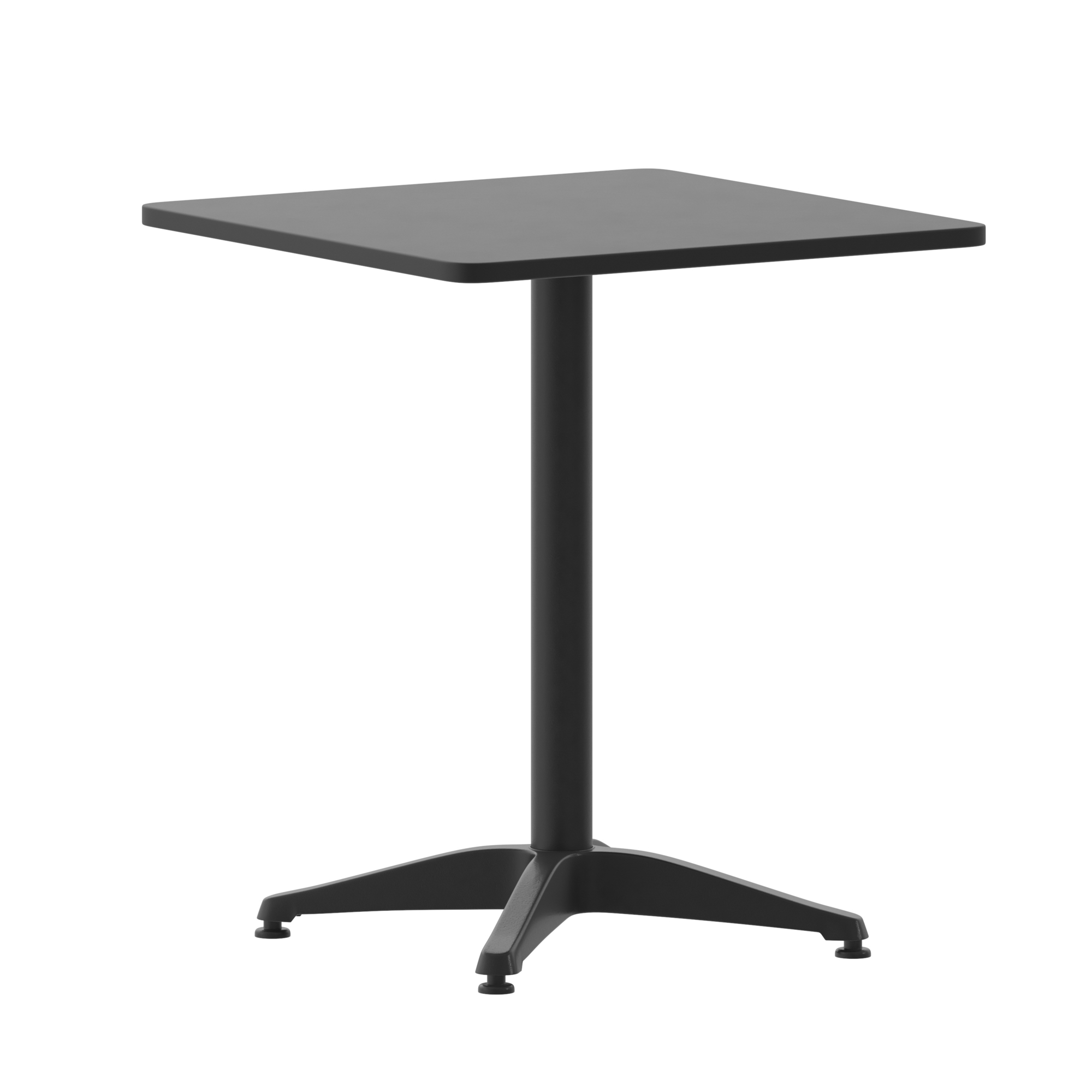 Flash Furniture, 23.5SQ Black Metal Indoor-Outdoor Table w/ Base, Table Shape Square, Primary Color Black, Height 27.5 in, Model TLH0531BK