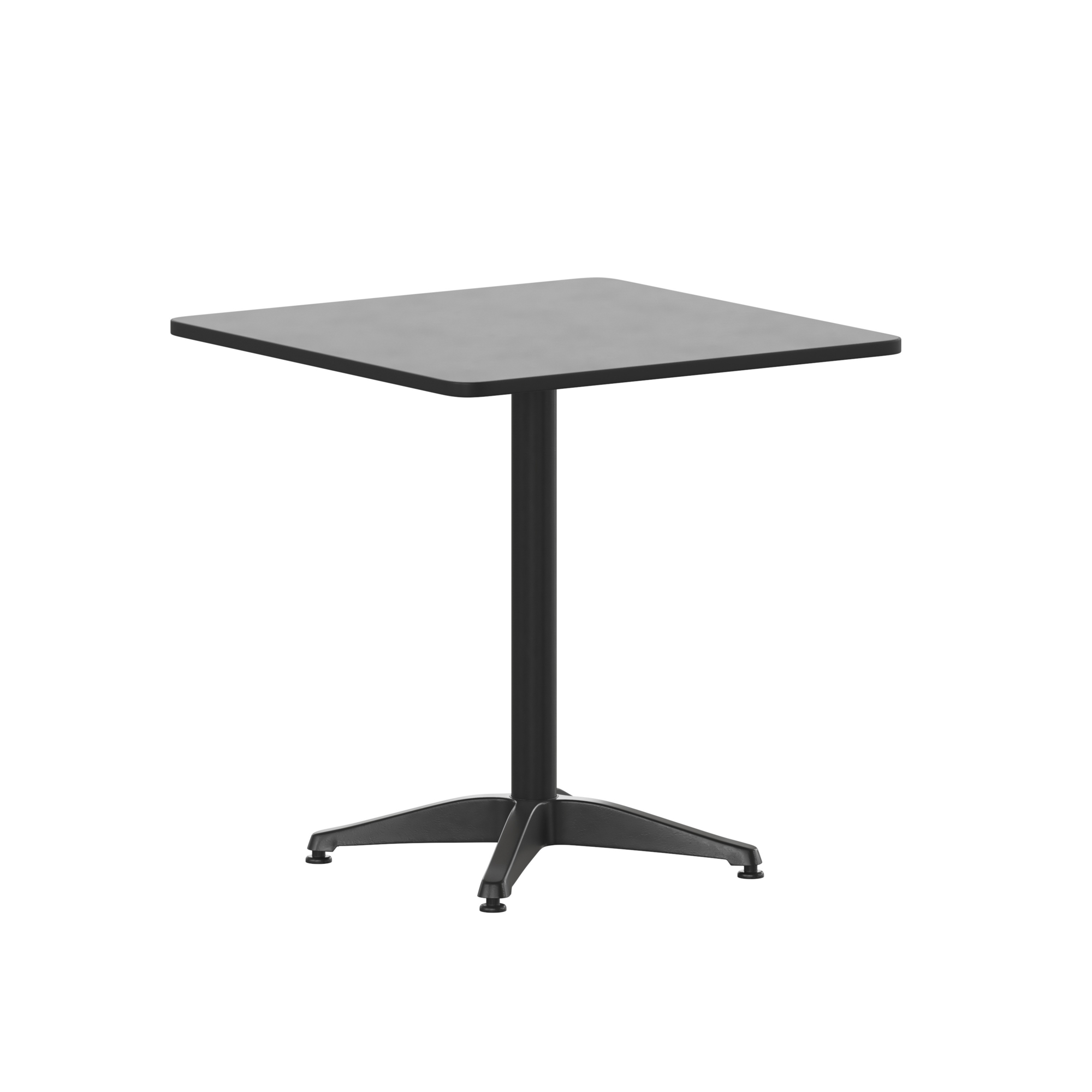 Flash Furniture, 27.5SQ Black Metal Indoor-Outdoor Table w/ Base, Table Shape Square, Primary Color Black, Height 27.5 in, Model TLH0532BK