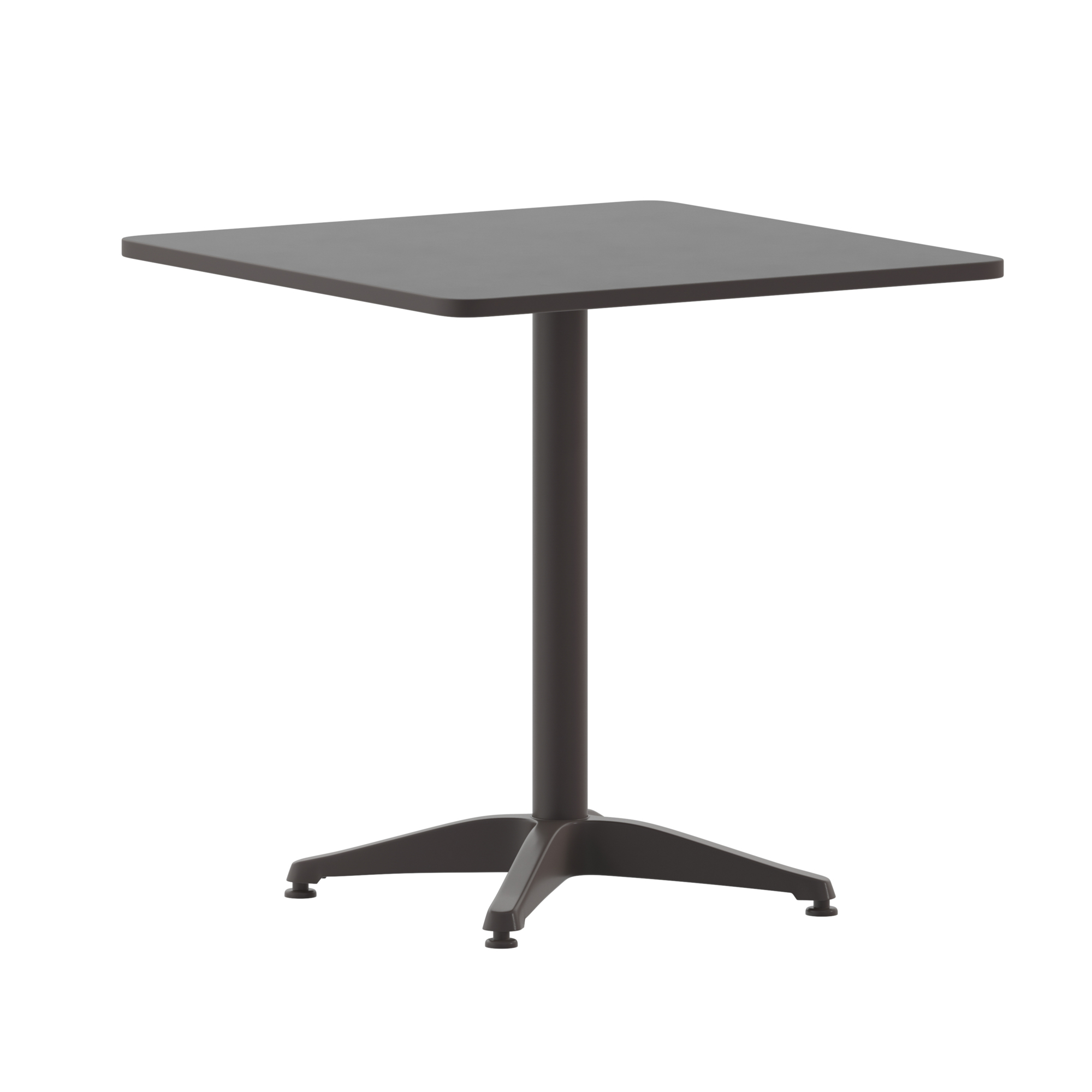Flash Furniture, 27.5SQ Bronze Metal Indoor-Outdoor Table w/ Base, Table Shape Square, Primary Color Brown, Height 27.5 in, Model TLH0532BZ
