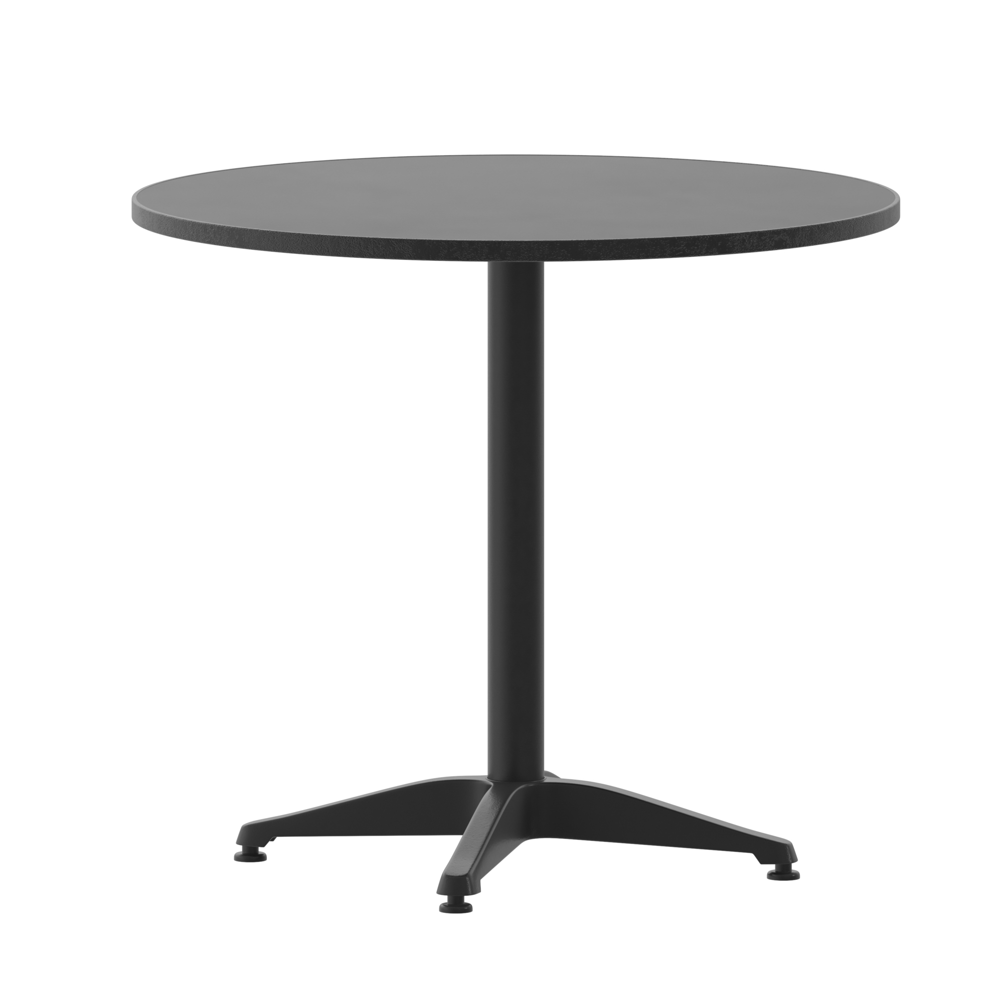 Flash Furniture, 31.5RD Black Metal Indoor-Outdoor Table w/ Base, Table Shape Round, Primary Color Black, Height 27.5 in, Model TLH0523BK