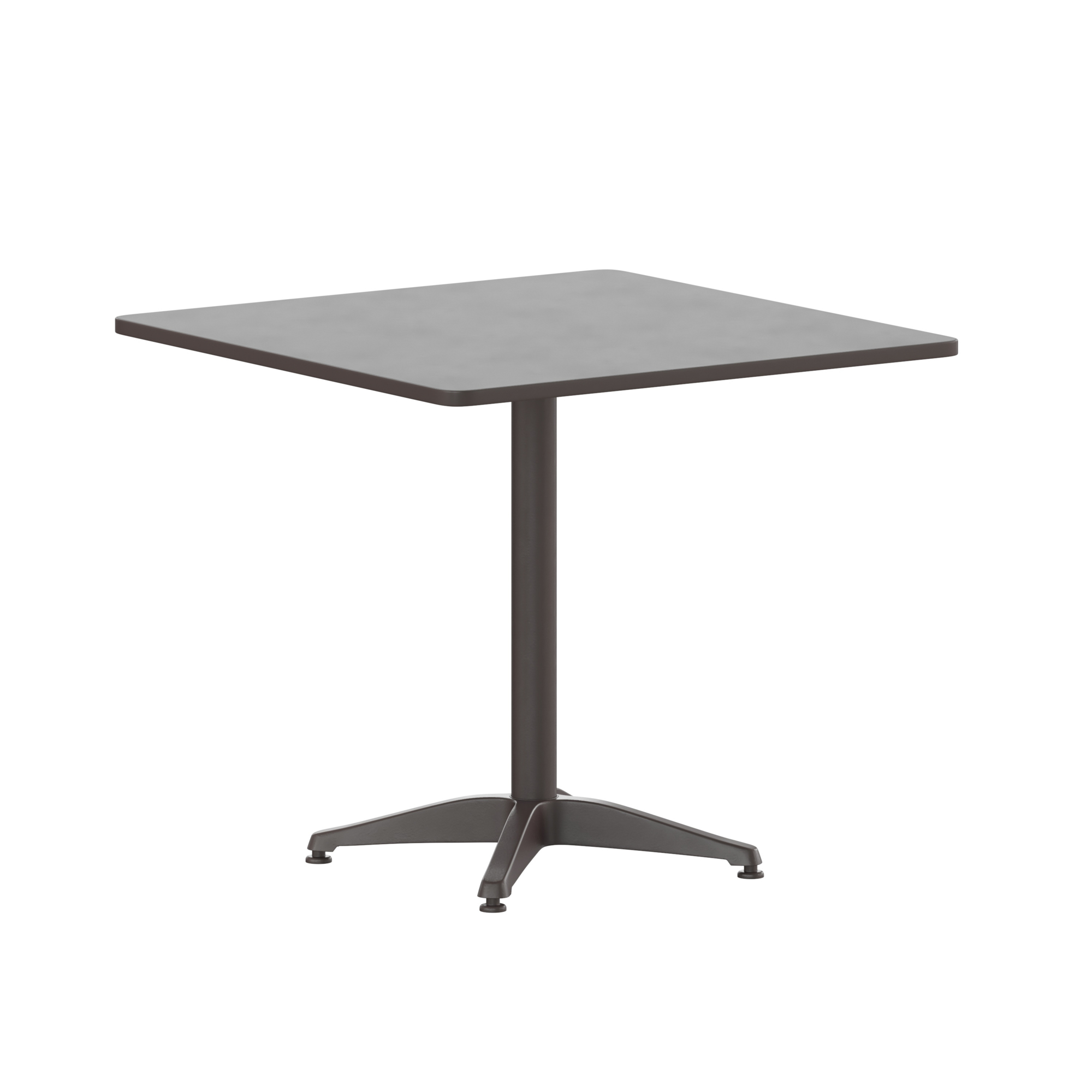 Flash Furniture, 31.5SQ Bronze Metal Indoor-Outdoor Table w/ Base, Table Shape Square, Primary Color Brown, Height 27.5 in, Model TLH0533BZ
