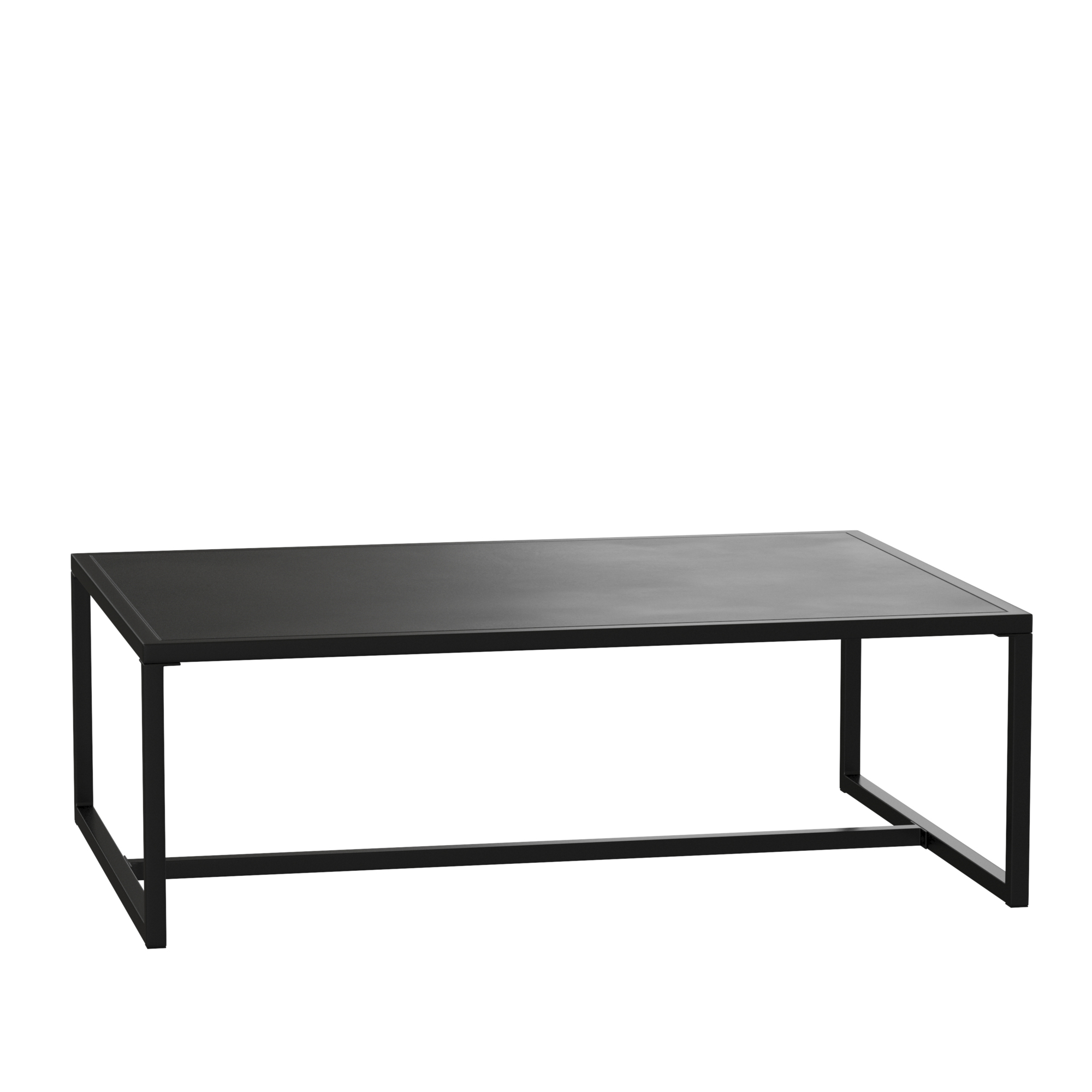 Flash Furniture, Black Steel Coffee Table for Indoor or Outdoor Use, Table Shape Rectangle, Primary Color Black, Height 15 in, Model XUT6R60USO1TBK