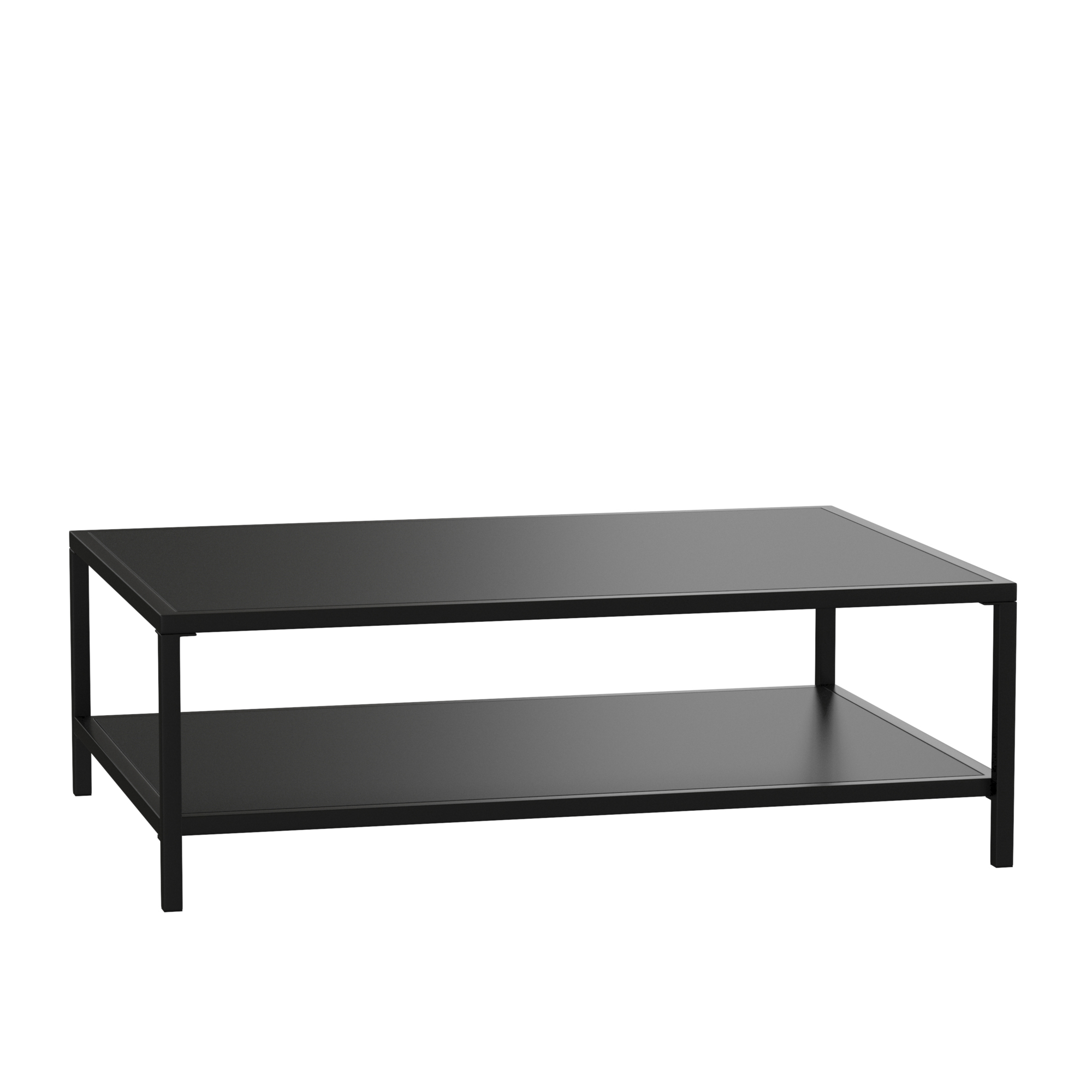 Flash Furniture, Black Indoor/Outdoor Coffee Table with Storage, Table Shape Rectangle, Primary Color Black, Height 15 in, Model XUT6R60USO2TBK
