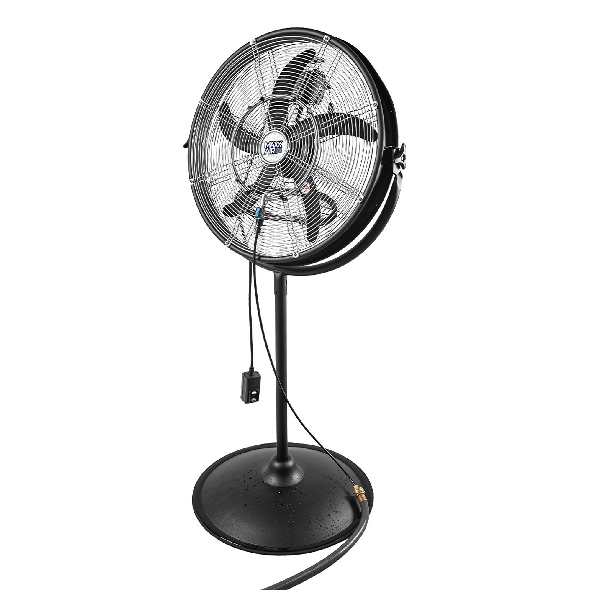 MaxxAir, 20Inch 3-Speed Tilting Misting Pedestal Fan, Fan Diameter 20 in, Air Delivery 4600 cfm, Model HVPF 20 ORMR