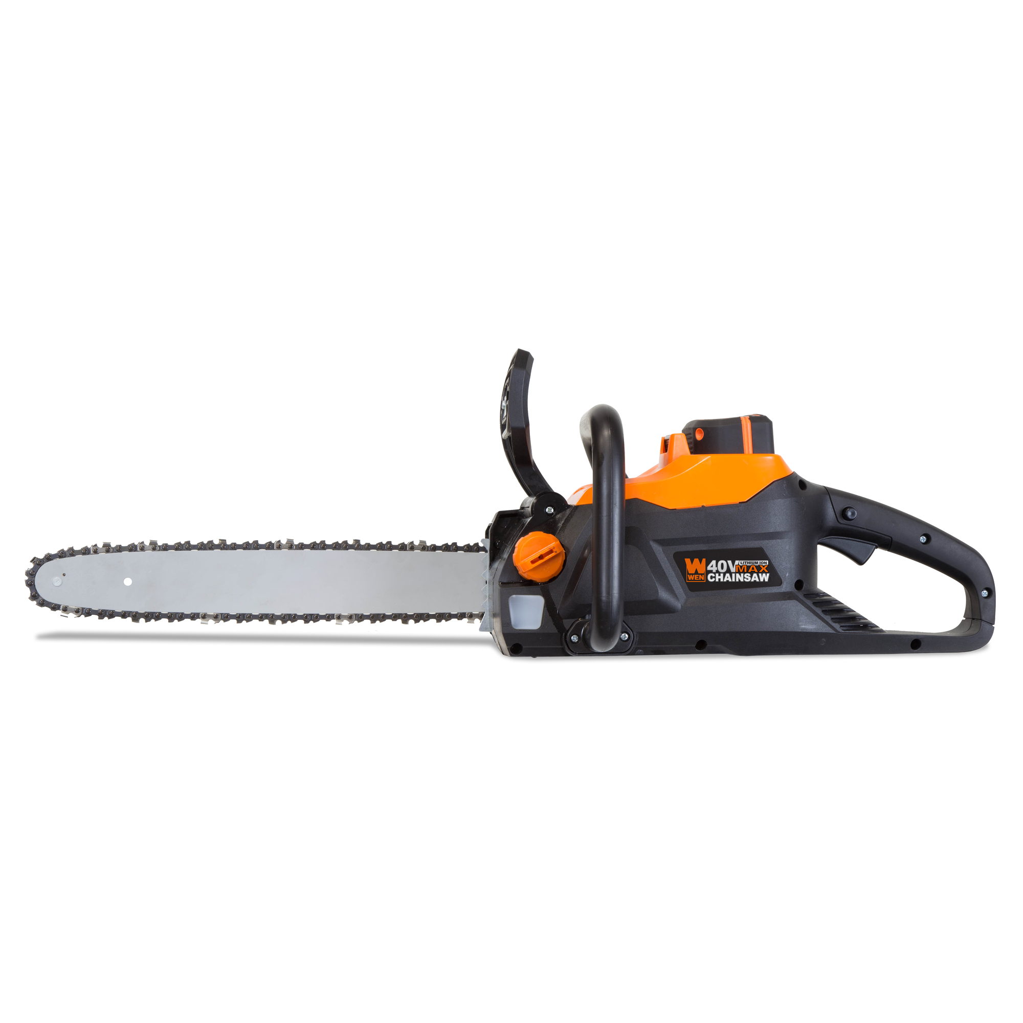 WEN, 40V Lithium-Ion 16Inch Brushless Chainsaw w/ 4Ah Battery, Bar Length 16 in, Volts 40 Model 40417