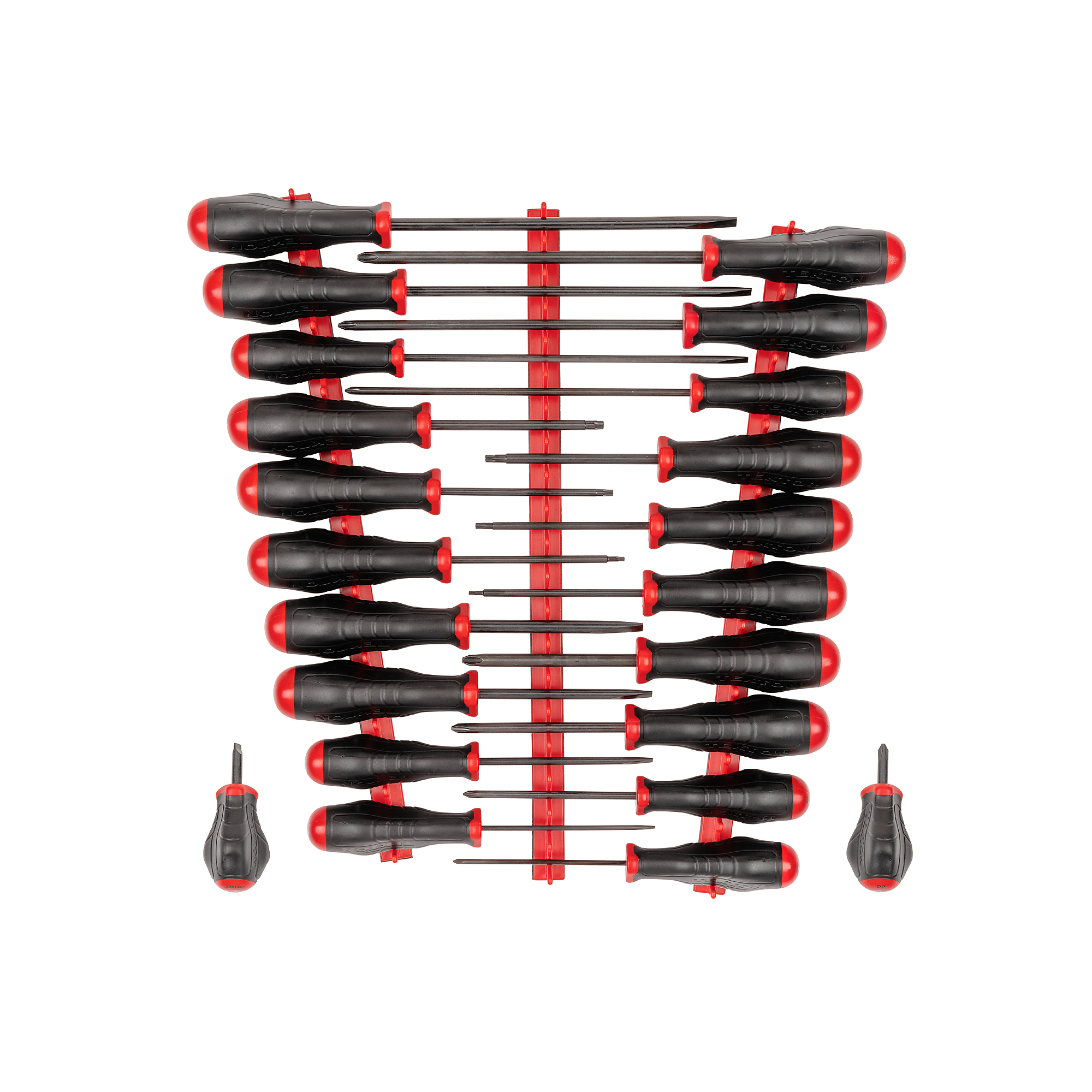 Tekton, 22-pc High Torque Screwdriver Set with Red Rails, Drive Type Combination, Model DRV41508