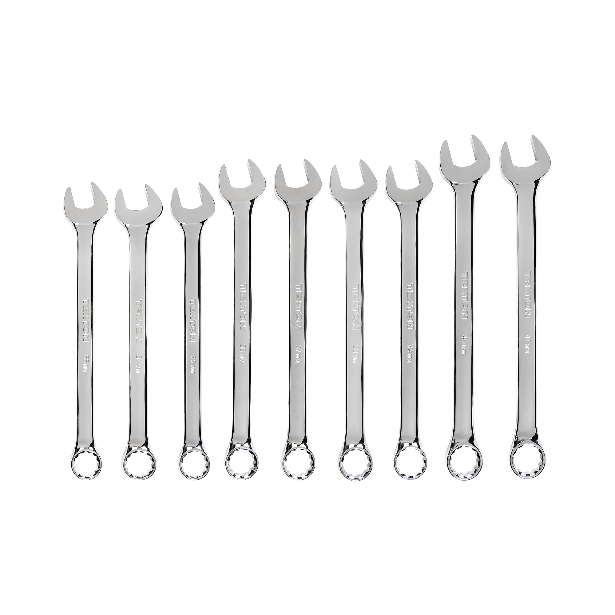 Tekton, 9-Piece Combination Wrench Set (33 - 41 mm), Pieces (qty.) 9 Measurement Standard Metric, Model WCB90202