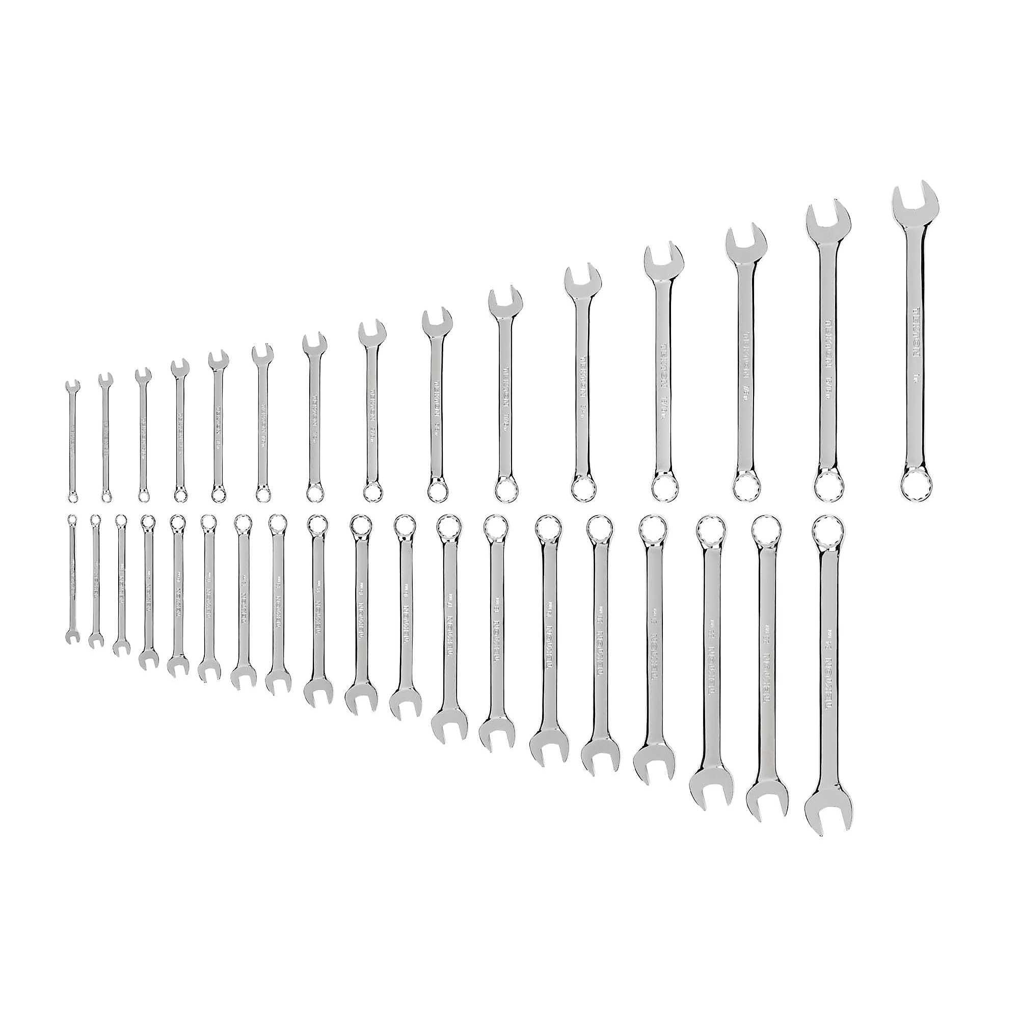 Tekton, 34-Piece SAE and Metric Combination Wrench Set, Pieces (qty.) 34 Measurement Standard Standard (SAE)/Metric, Model WCB90302