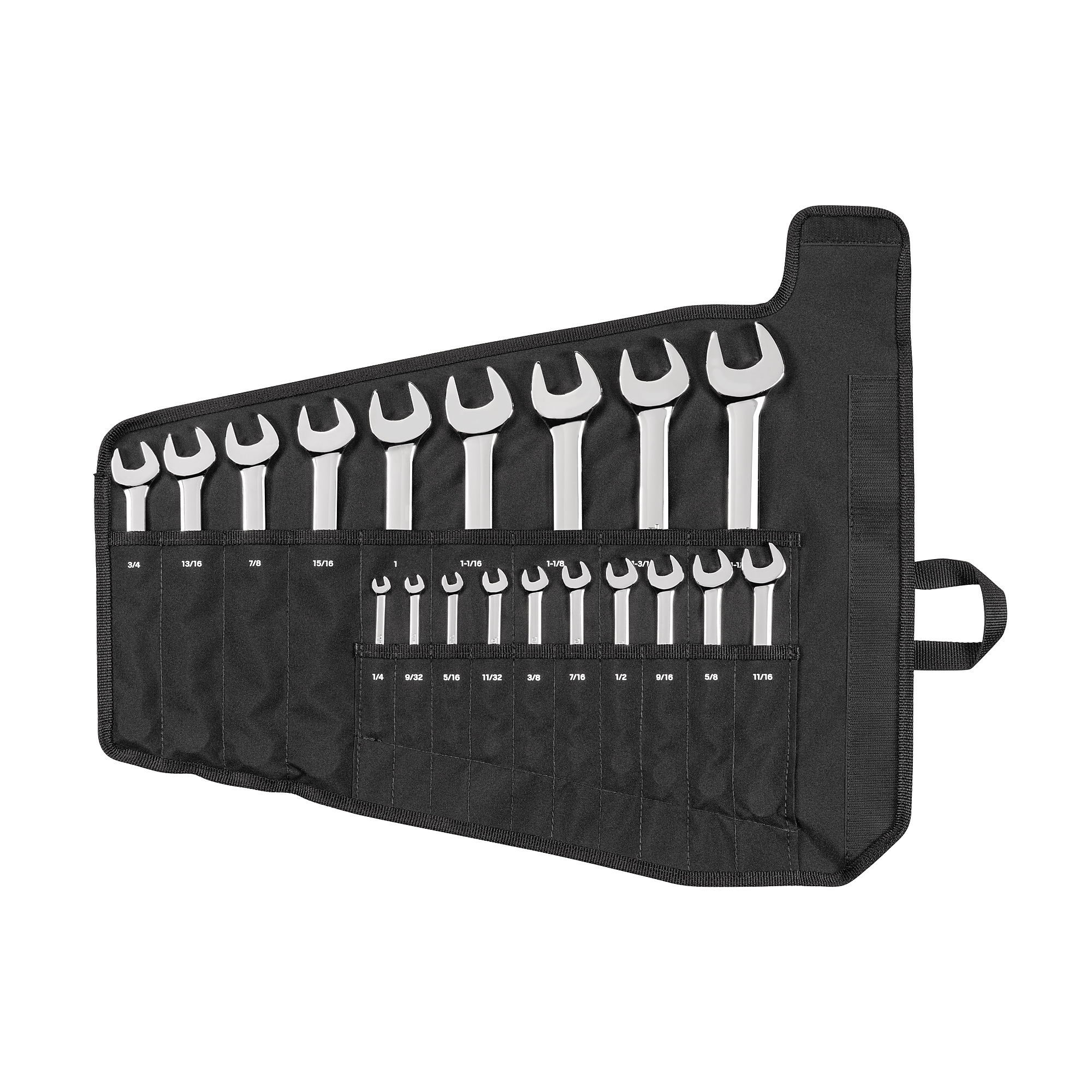 Tekton, 1/4 - 1-1/4Inch 19-Piece Comb. Wrench Set w/ Pouch, Pieces (qty.) 19 Measurement Standard Standard (SAE), Model WCB94103