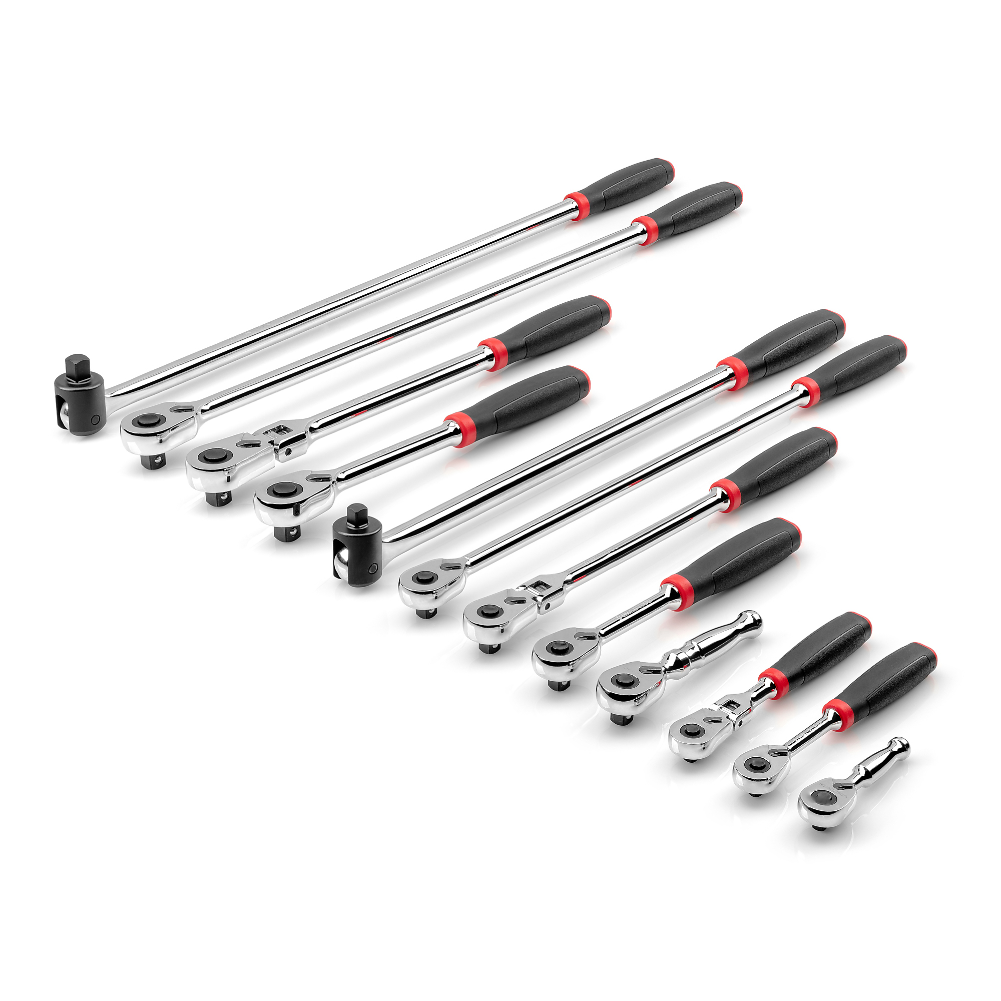 Tekton, 12-pc Comfort Grip Ratchets-QR Set, Drive Size Multiple in, Tool Length 0 in, Pieces (qty.) 12 Model SDR99005