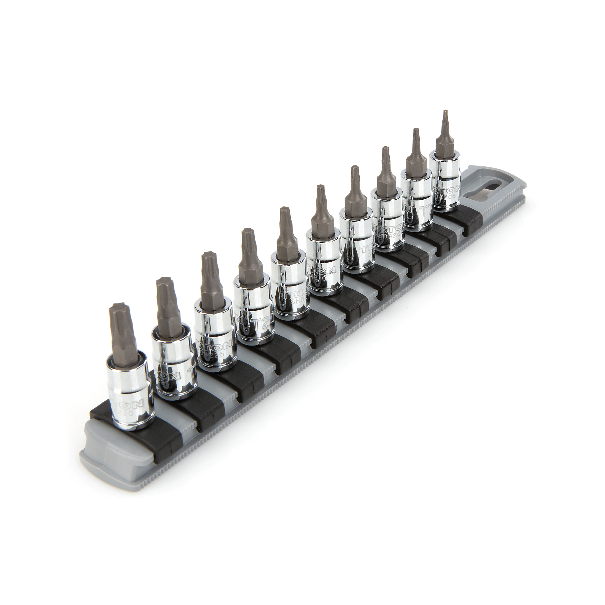 Tekton, 10-pc 1/4Inch Drive Torx Bit Socket Set with Rail, Pieces (qty.) 10 Model SHB90103