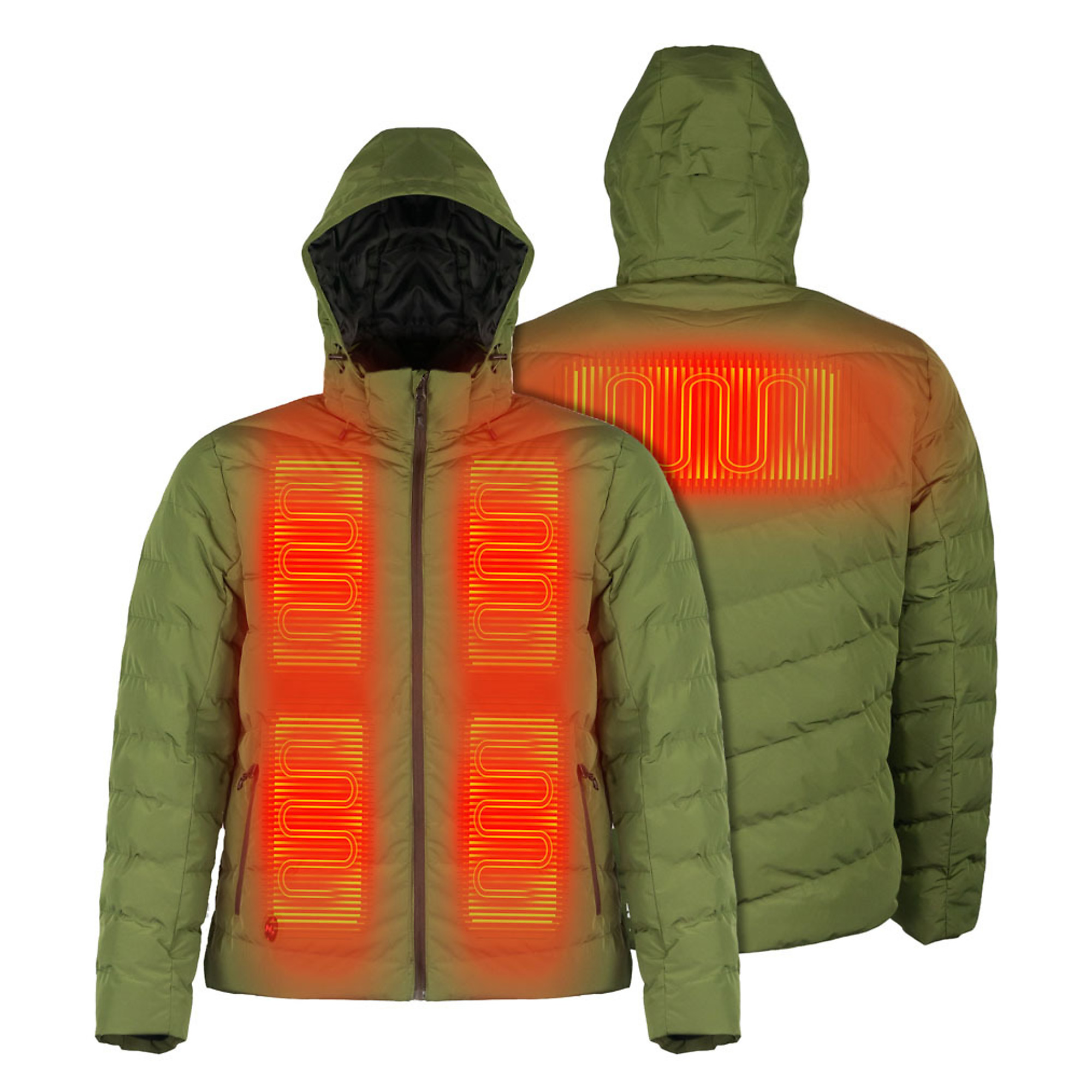 Fieldsheer, Men's Crest Heated Jacket with 7.4v Battery, Size XL, Color Olive Green, Model MWMJ37110522
