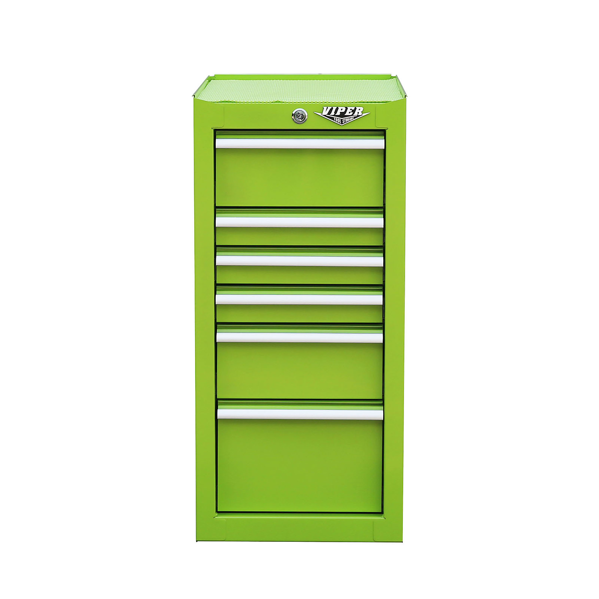 Viper Tool Storage, 6-Drawer Steel Side Cabinet, Lime Green, Width 16 in, Height 34.38 in, Color Lime, Model V1606SCLG