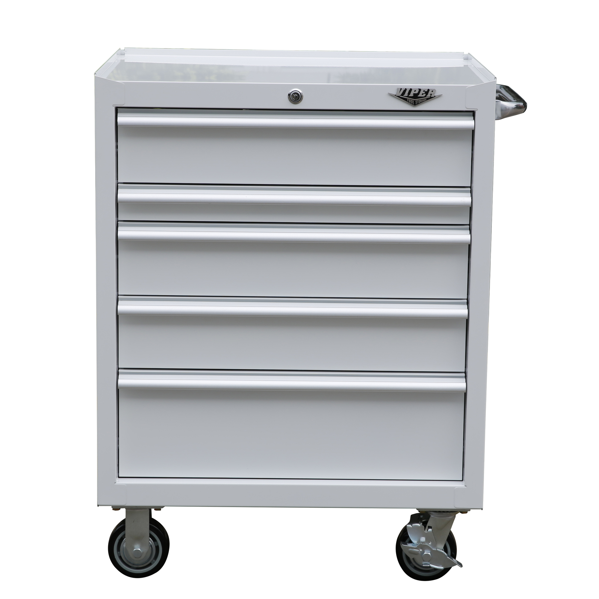 Viper Tool Storage, 5-Drawer 18G Steel Rolling Cabinet, White, Width 30 in, Height 41 in, Color White, Model V300541WHR