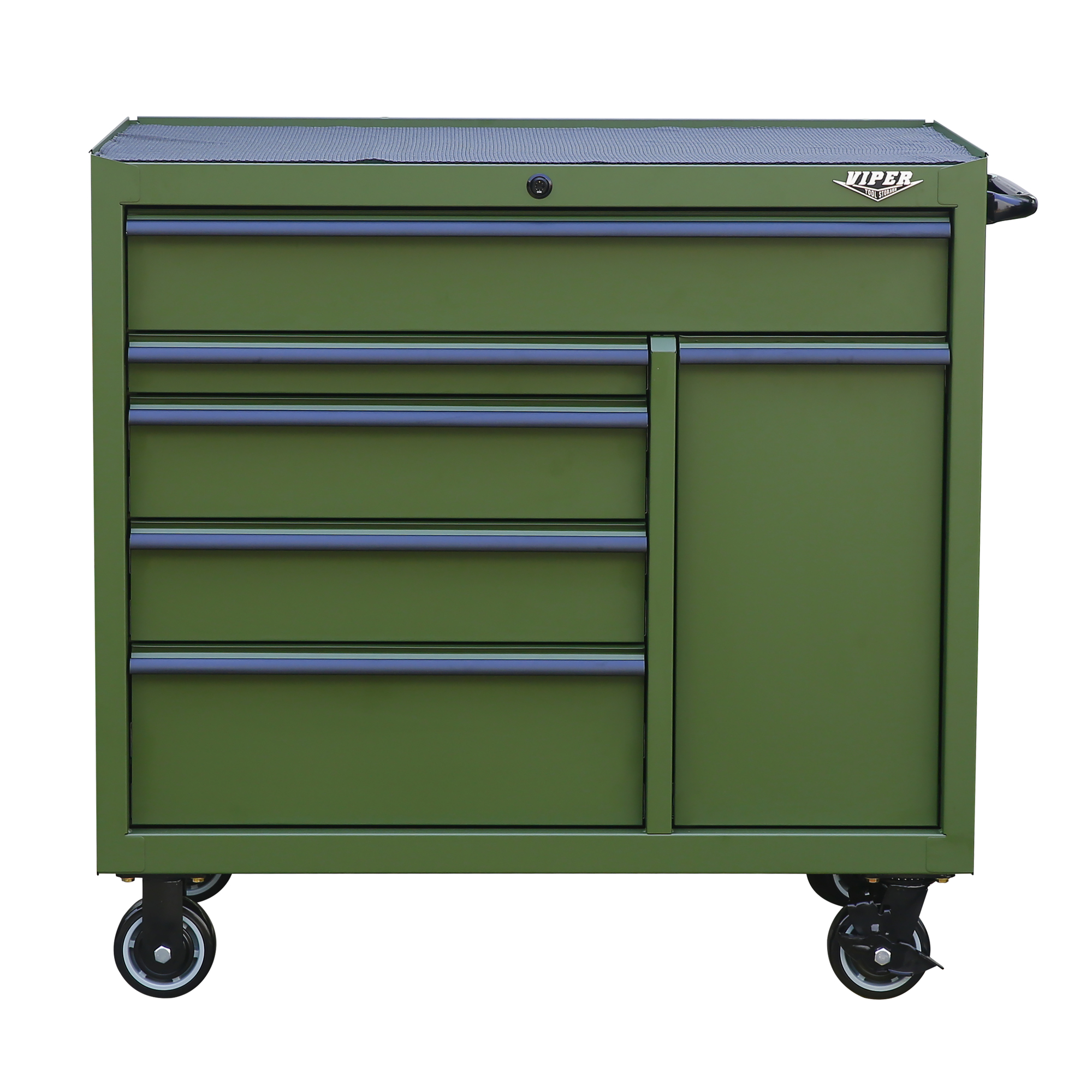 Viper Tool Storage, 6-Drawer Rolling Cabinet, Army Green, Width 41.5 in, Height 40.75 in, Color Green, Model V4106ARGR