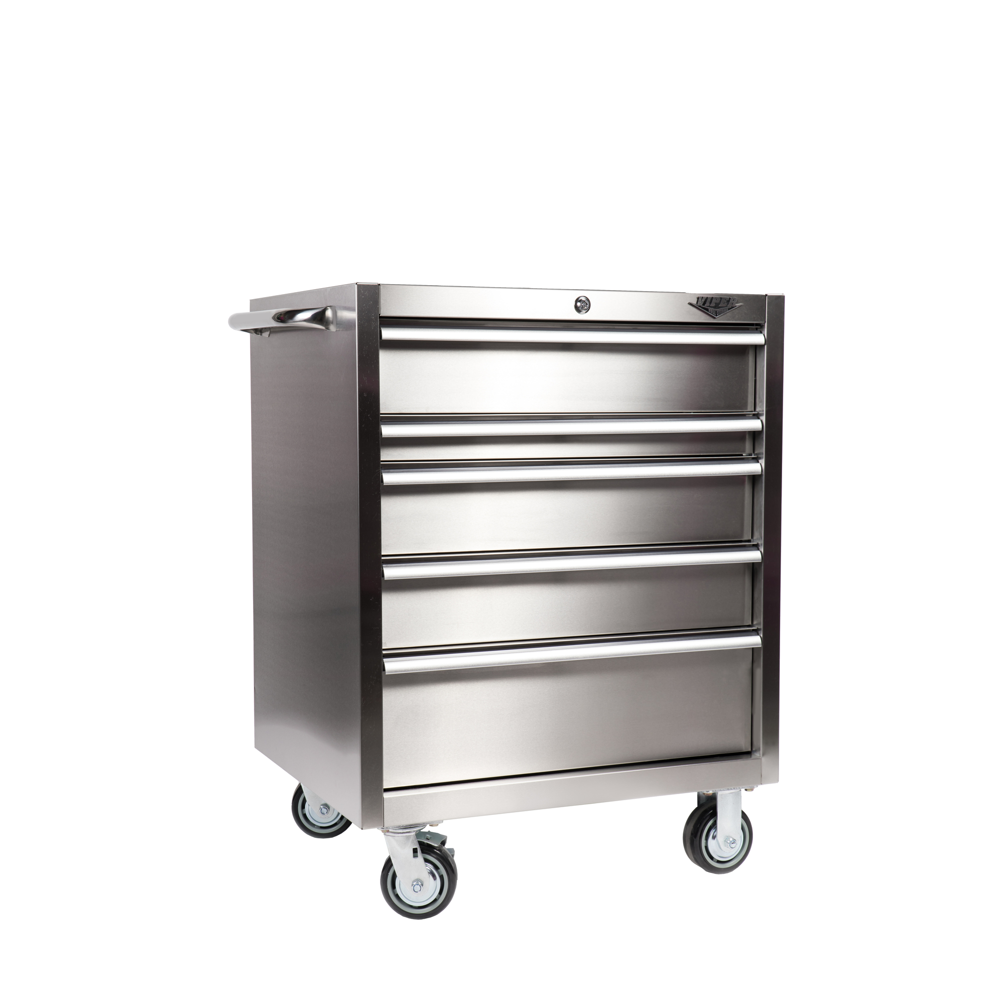 Viper Tool Storage, 5-Drawer 304 Stainless Steel Rolling Cabinet, Width 30 in, Height 41 in, Color Stainless Steel, Model V300541SSR