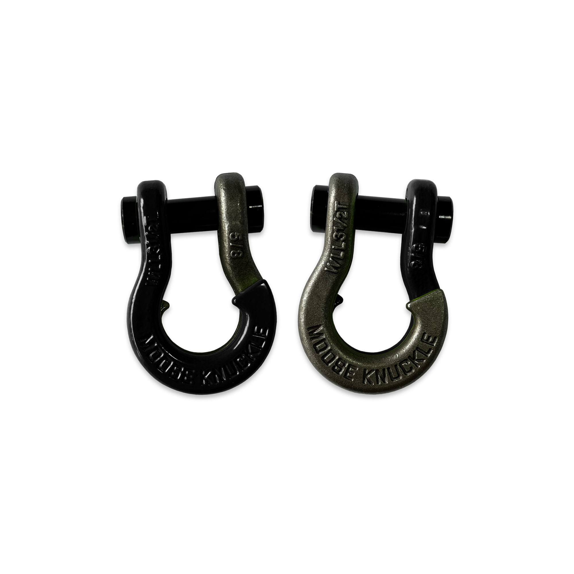 Moose Knuckle Offroad, 5/8 Recovery Split Shackle Black Hole / Raw Dog, Working Load Limit 7000 lb, Model FN000025-026