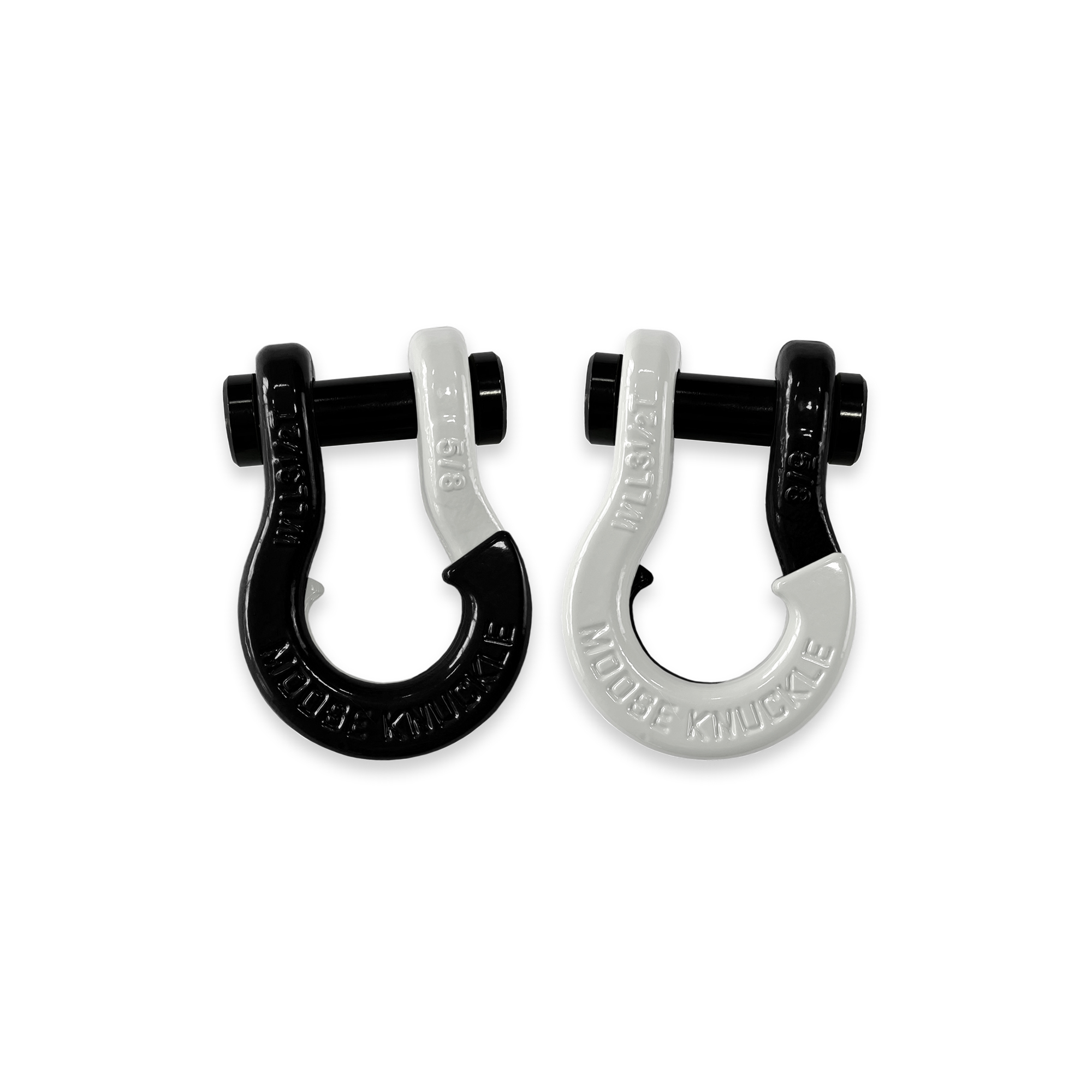 Moose Knuckle Offroad, 5/8 Recovery Split Shackle Black Hole / Pure White, Working Load Limit 7000 lb, Model FN000025-016