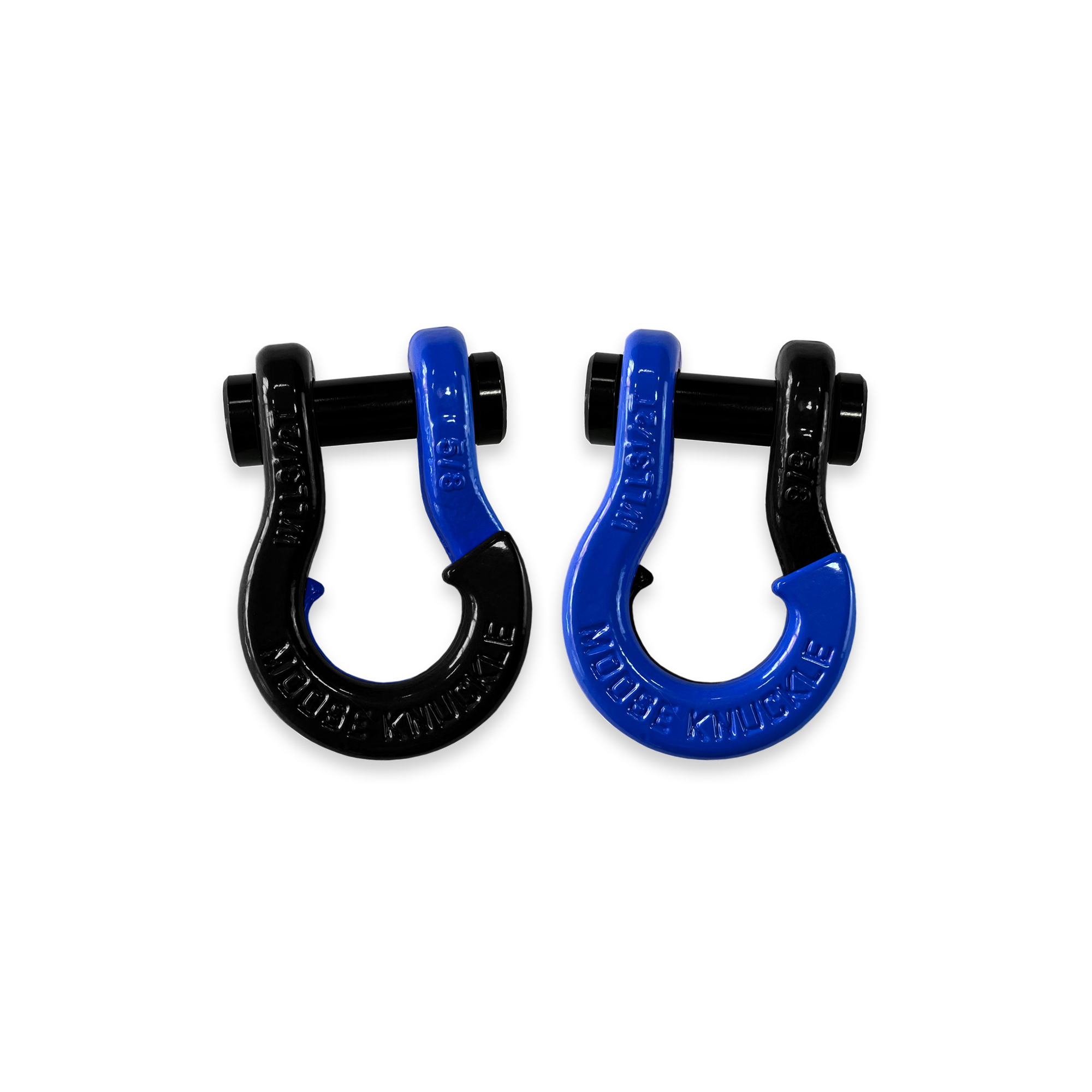 Moose Knuckle Offroad, 5/8 Recovery Towing Split Shackles Black Hole / Blue Balls, Working Load Limit 7000 lb, Model FN000025-018