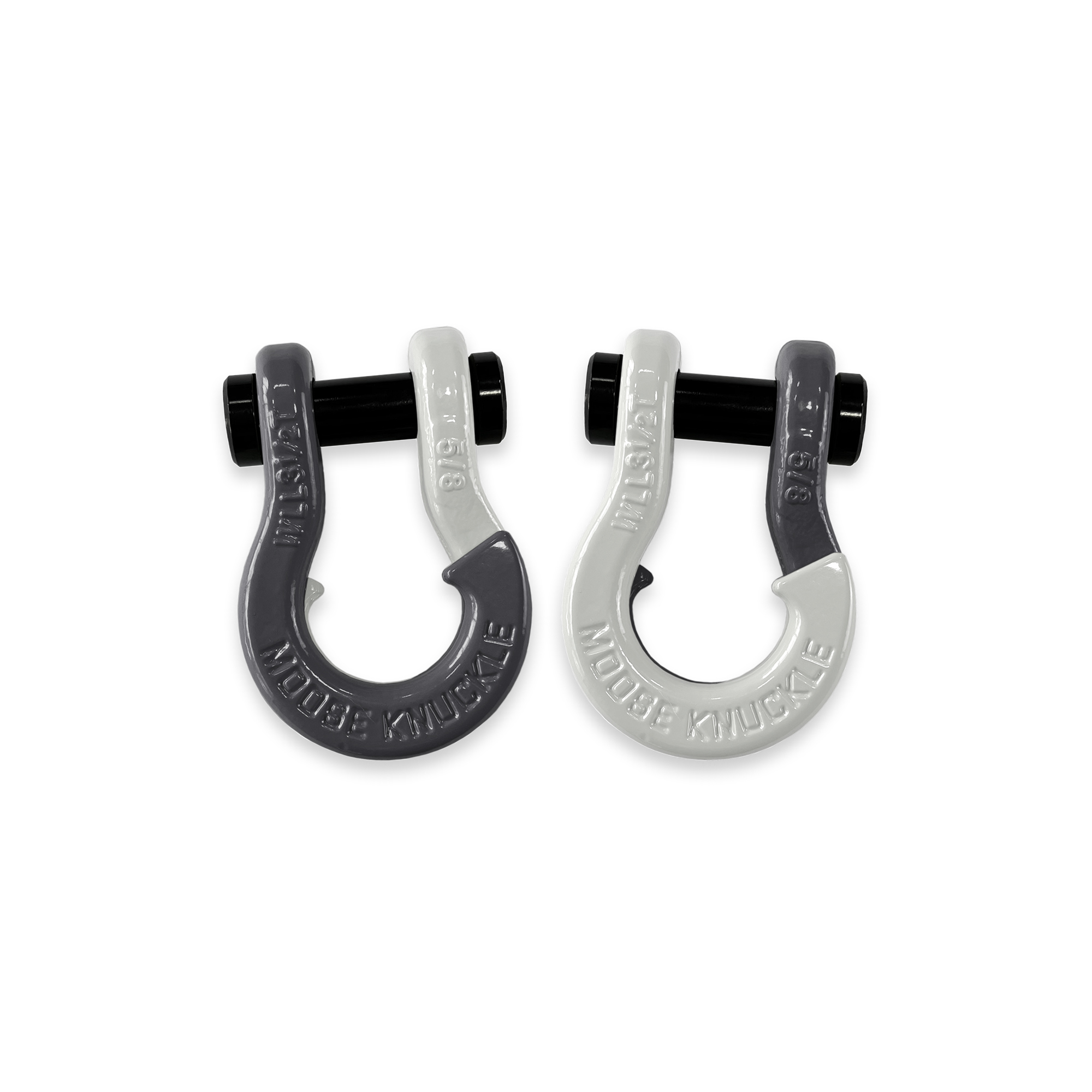 Moose Knuckle Offroad, 5/8 Split Shackle Gun Gray / Pure White, Working Load Limit 7000 lb, Model FN000025-029