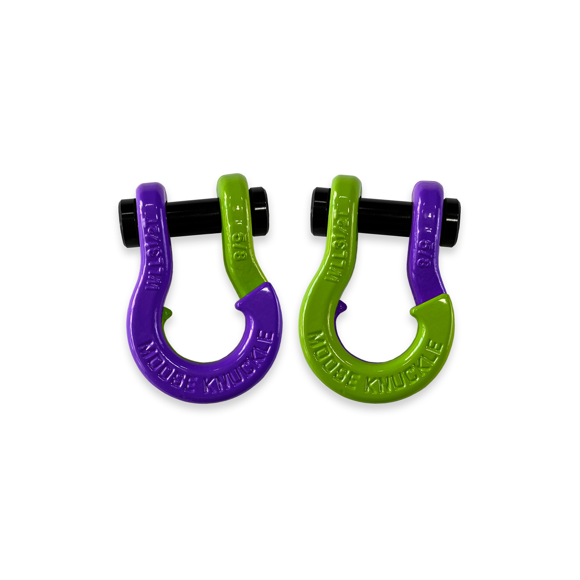 Moose Knuckle Offroad, 5/8 Split Shackle Grape Escape / Sublime Green, Working Load Limit 7000 lb, Model FN000025-058